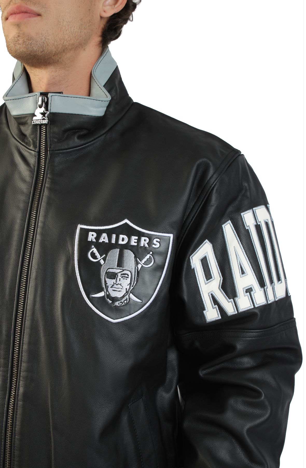 STARTER NFL Las Vegas Raiders Mockneck Jacket LS300255-RAD - Shiekh