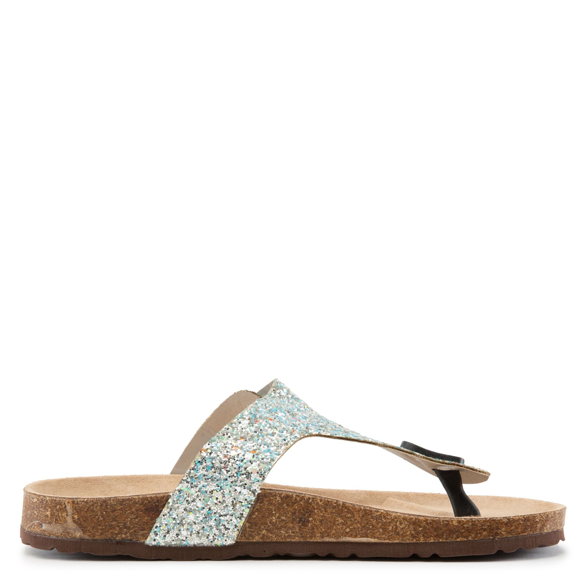 FOREVER LINK INTERNATIONAL Birken17 Glitter Sandals BIRKEN17SLV Shiekh