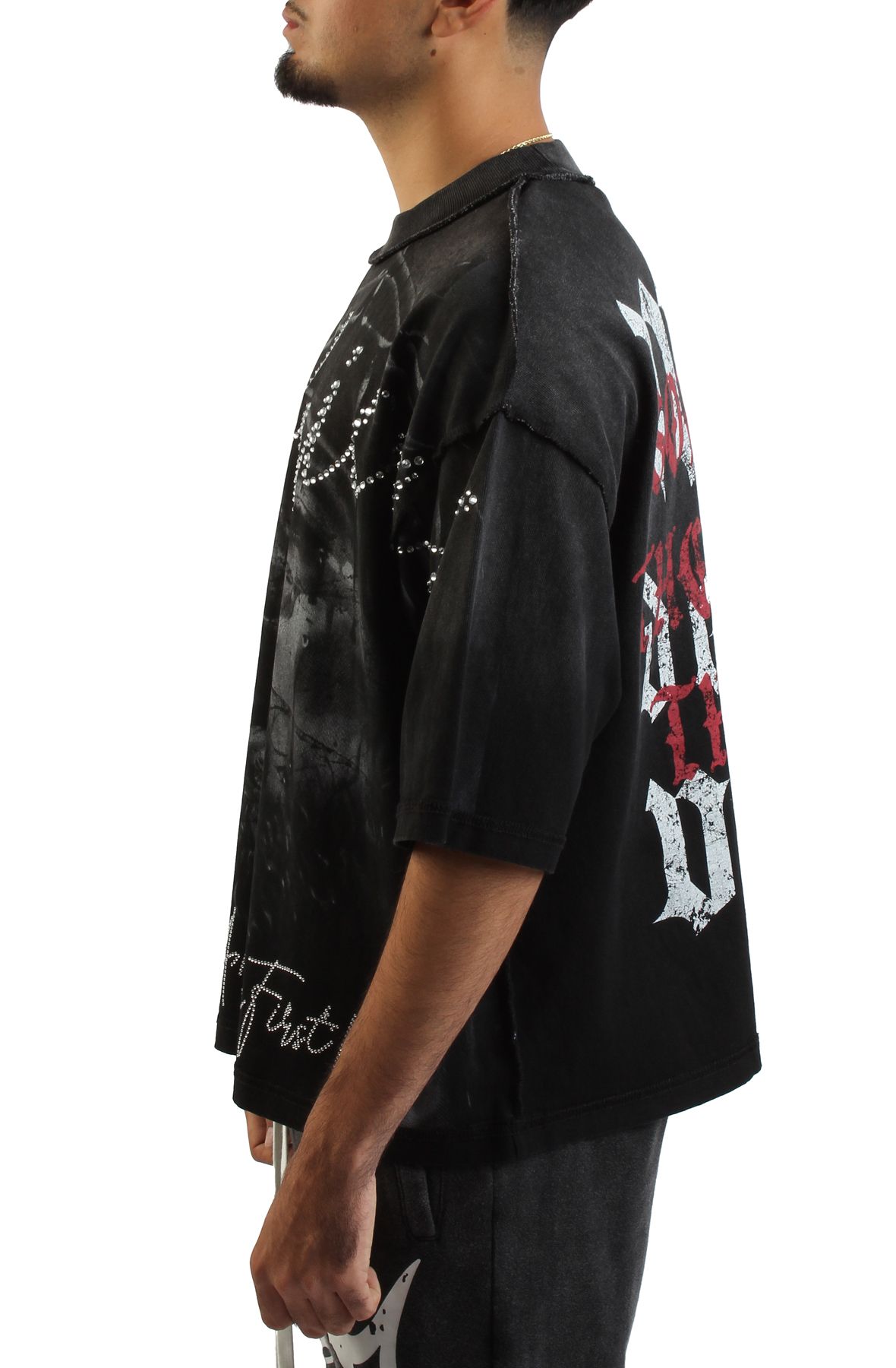 RARE PEACE Who Decides Crop T-Shirt RT5005-BLK - Shiekh