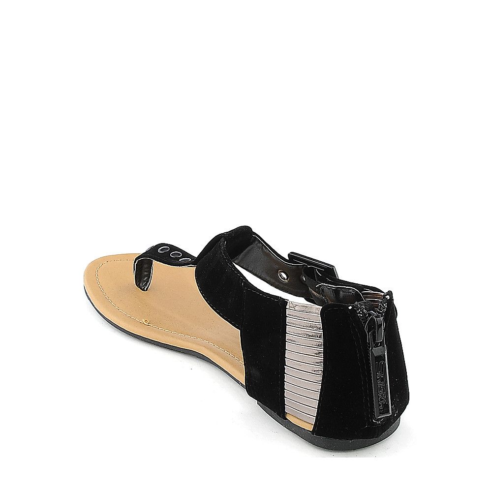 black velvet flat sandals