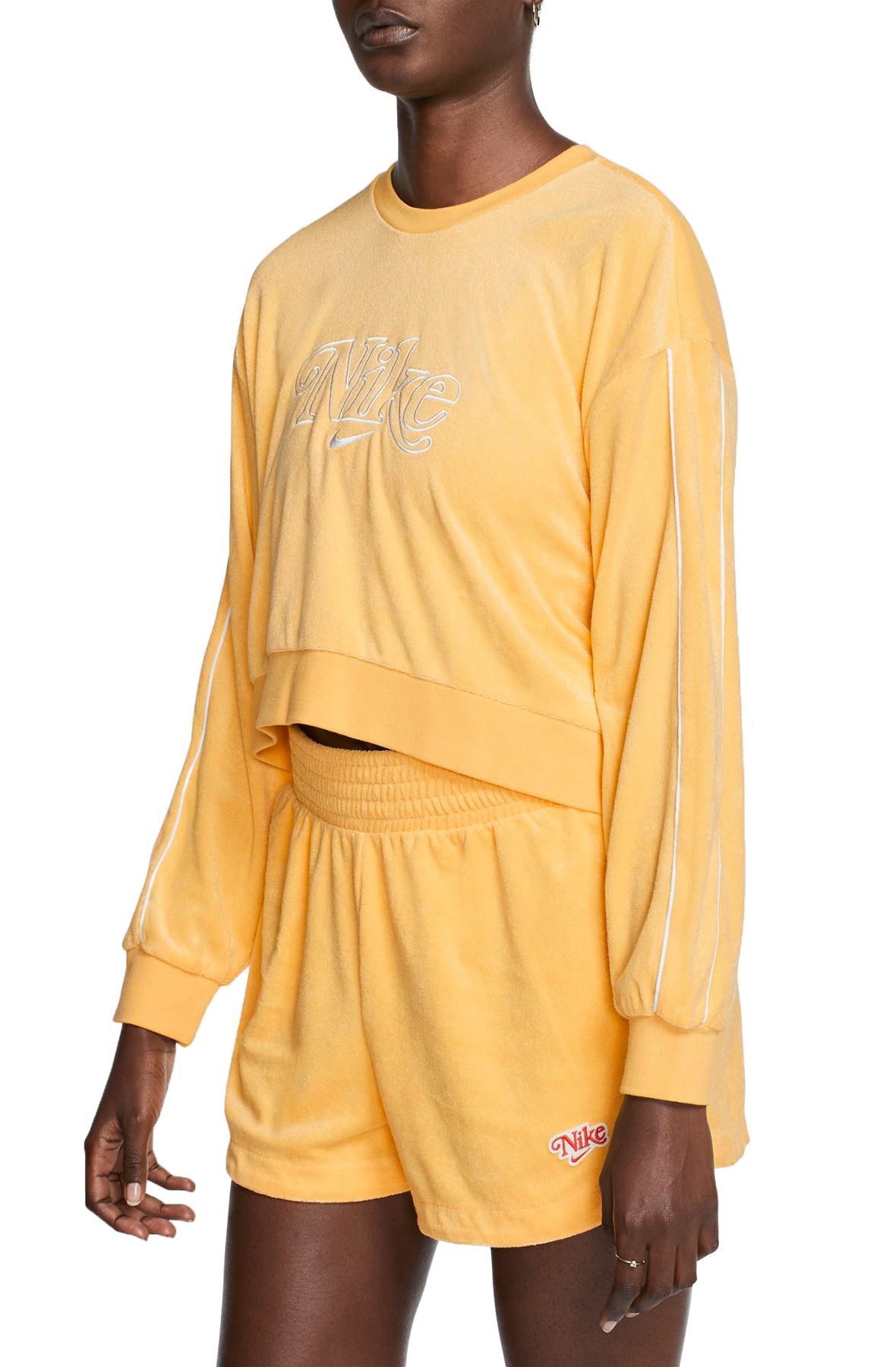 NIKE Retro Femme Terry Cropped Crew Sweatshirt CJ2485 795 - Shiekh