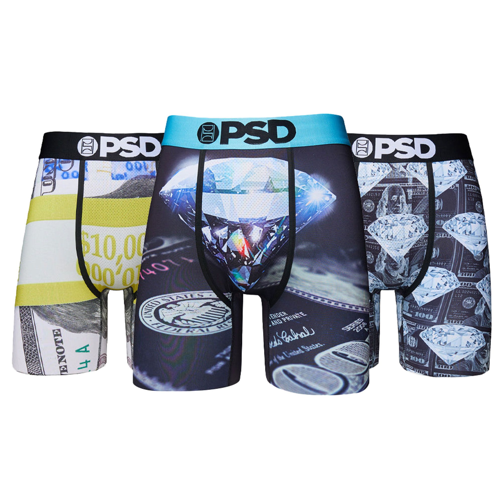 PSD Men's Playboy 3-Pack Boxer Briefs, Multi, S at  Men's Clothing  store