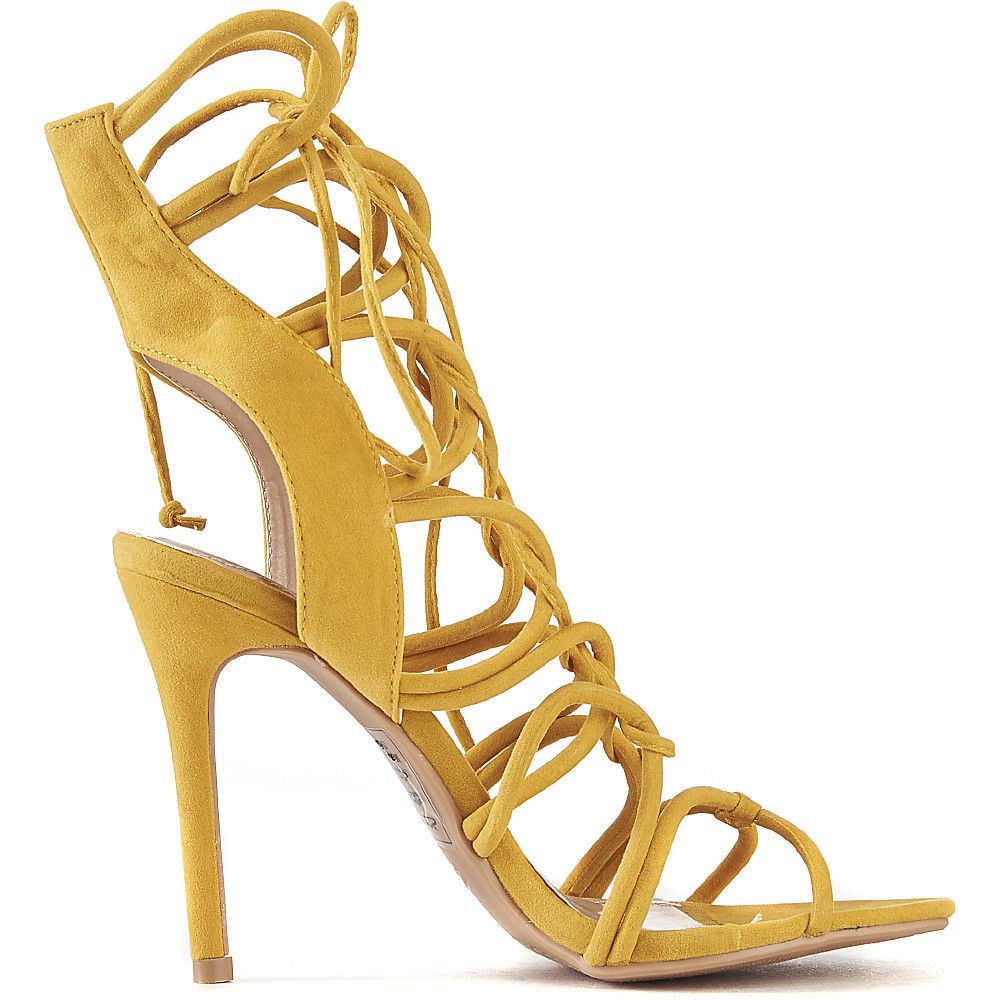 SHOE REPUBLIC Keywest Strappy High Heels KEYWEST/MUSTARD - Shiekh