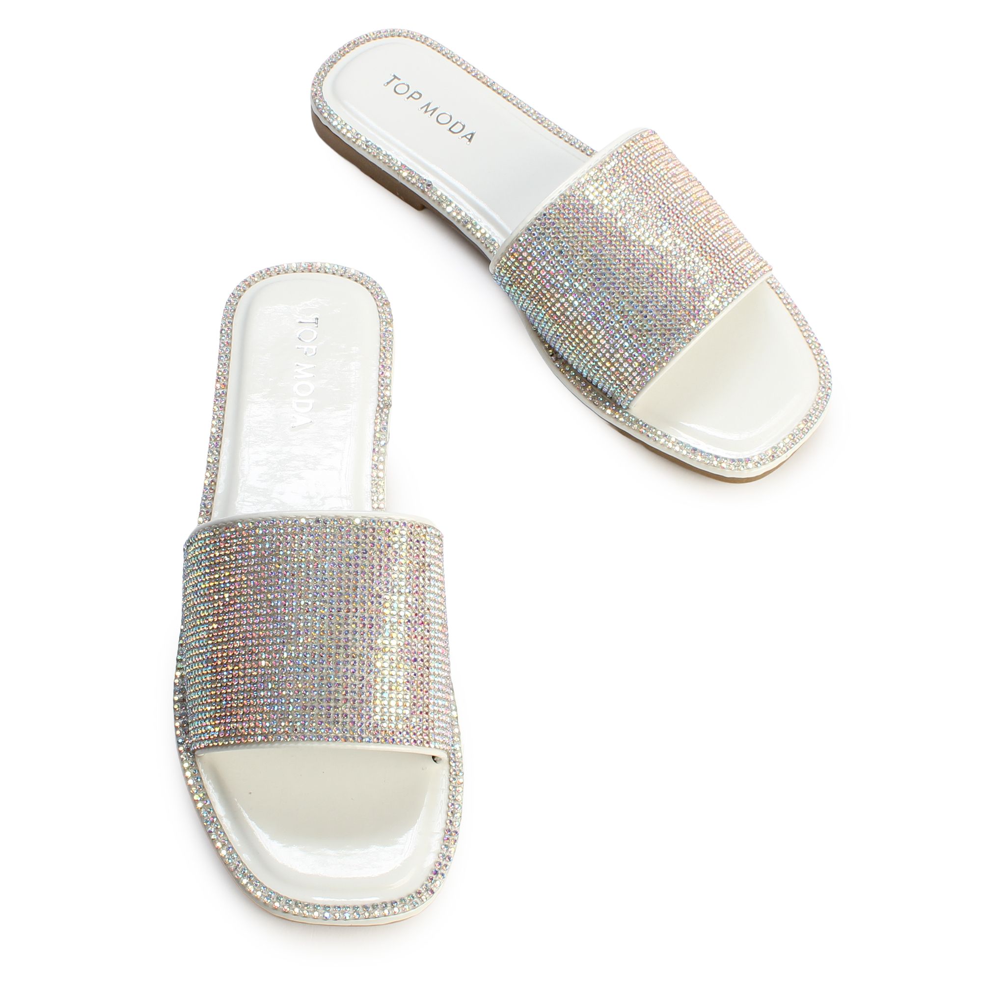 mariana TOP GUY INT'L TRADING Medusa-56 Sparkle Sandal MEDUSA-56-WHT