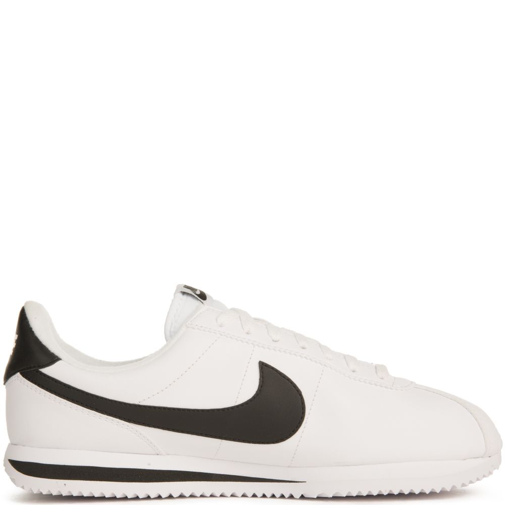 nike cortez basic leather white black