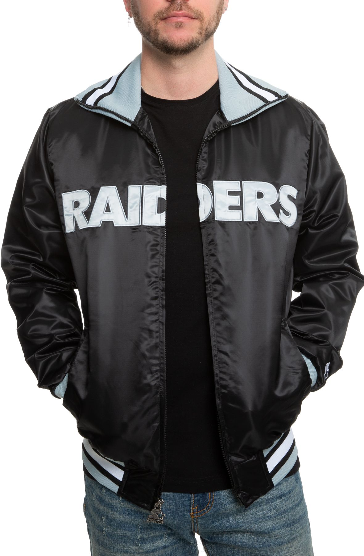 STARTER Oakland Raiders Varsity Jacket LS900835-RAD - Shiekh