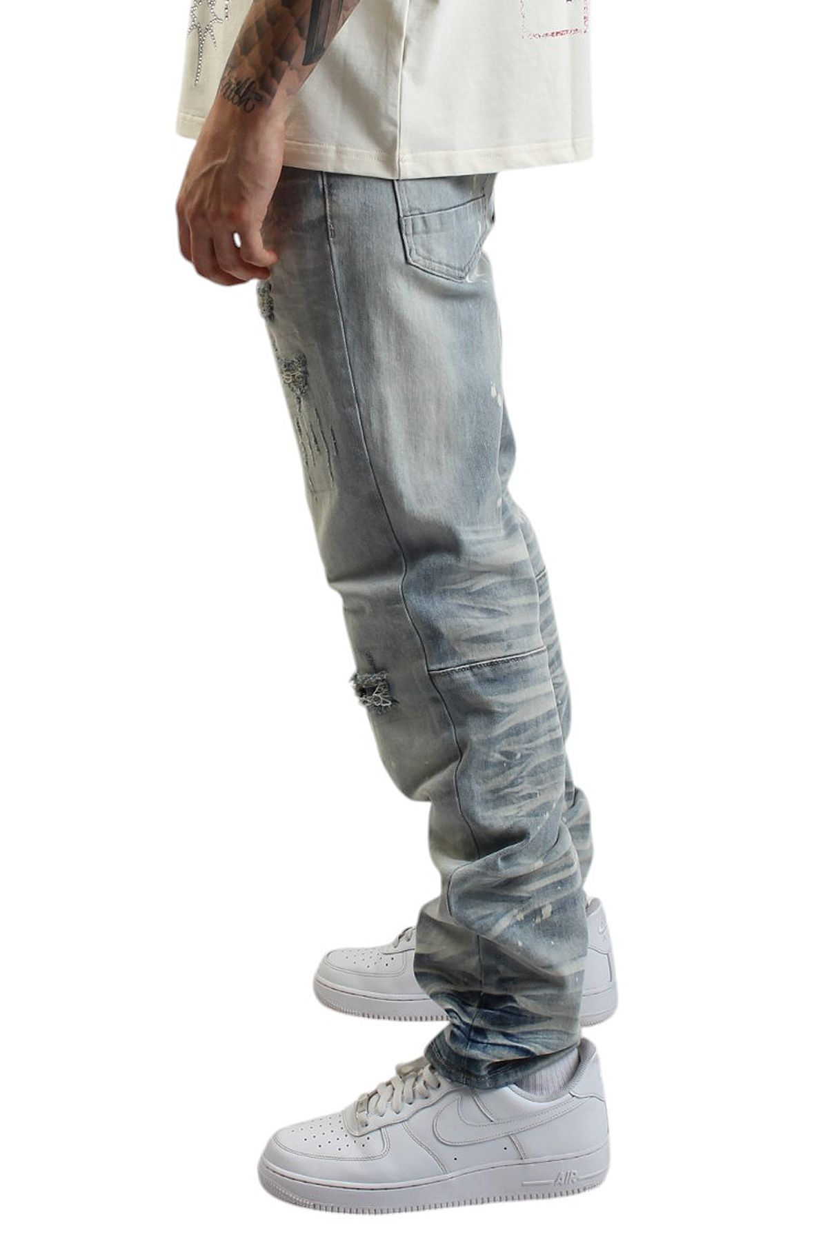 SMOKE RISE Aquarius Tattered Jean JP25211SK-AQ - Shiekh