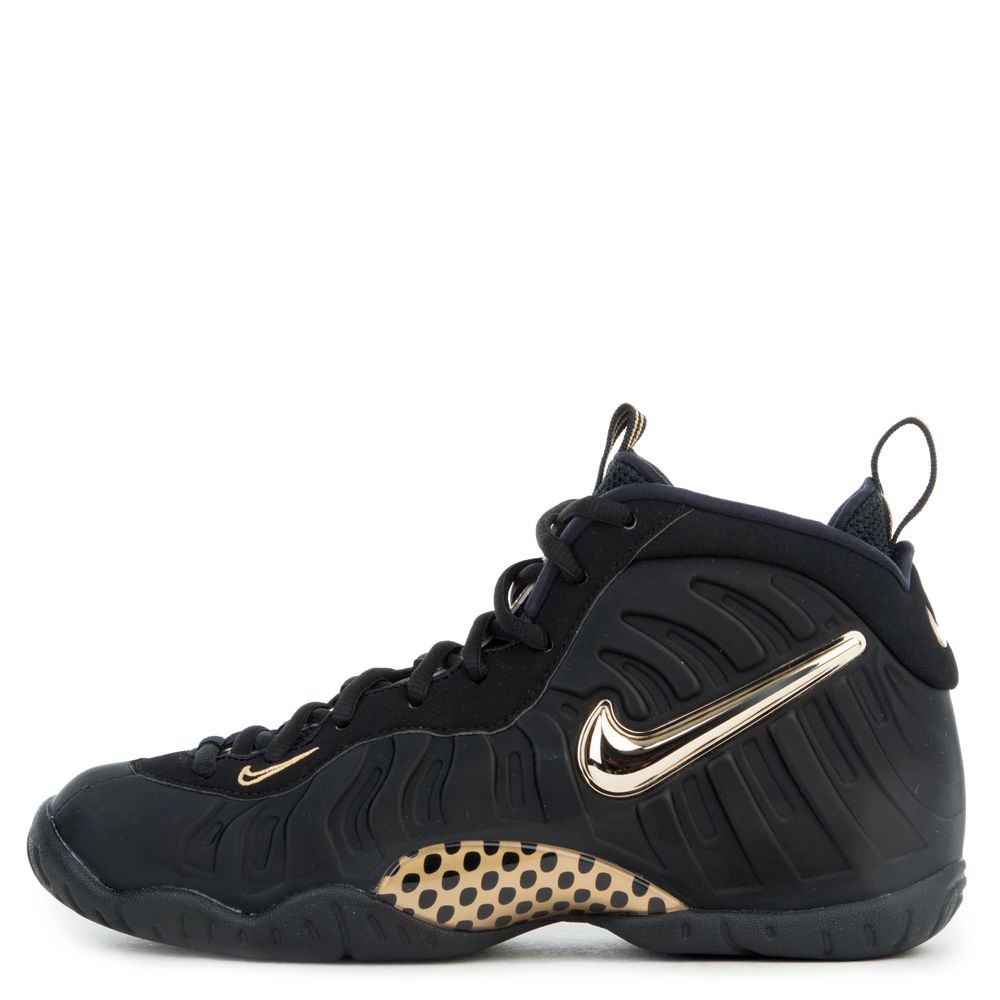 nike little posite one black and gold