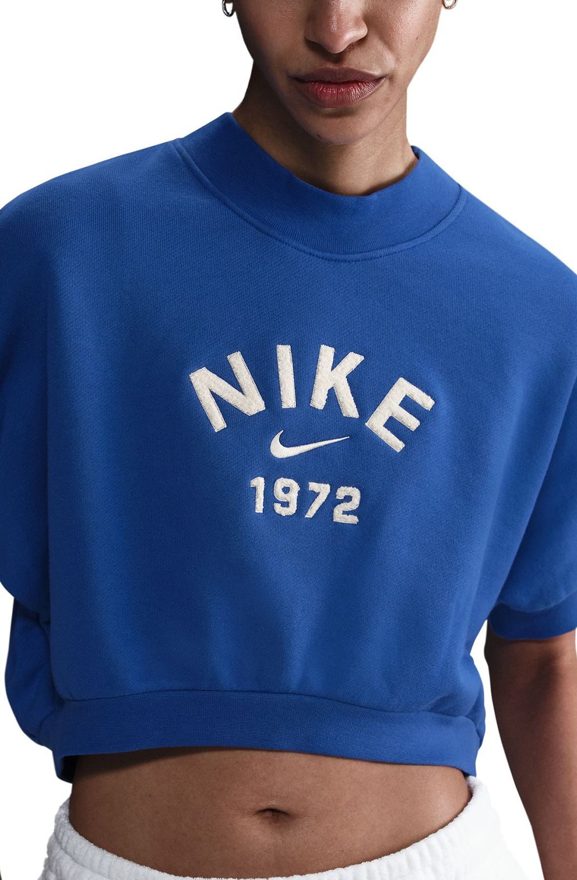 トップス Marble Print Jersey Crew Neck Top - blue Sublimated Classic Crop Top