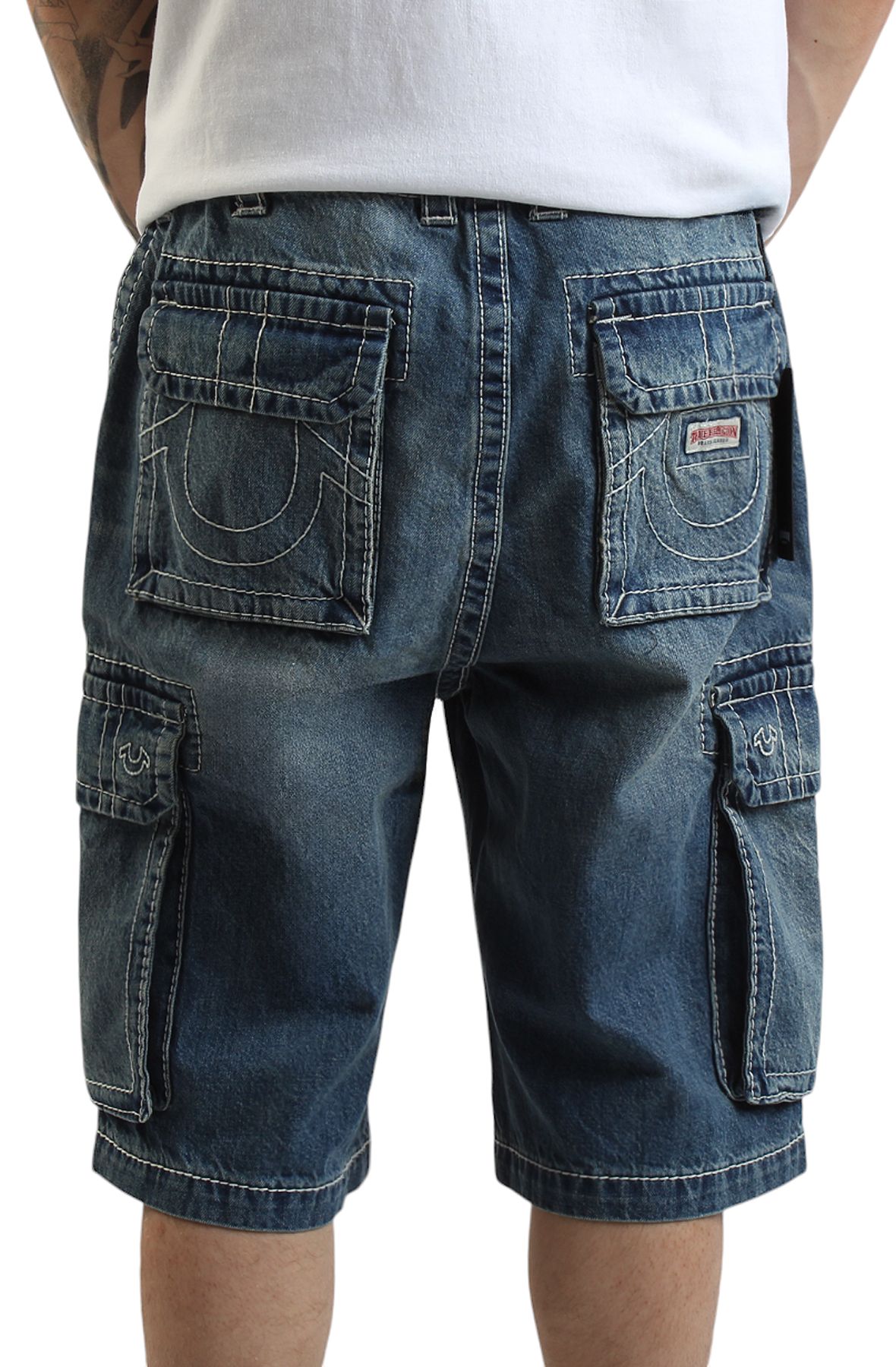 TRUE RELIGION Vinny Super T Ultra Loose Cargo Shorts 109007-IVWM