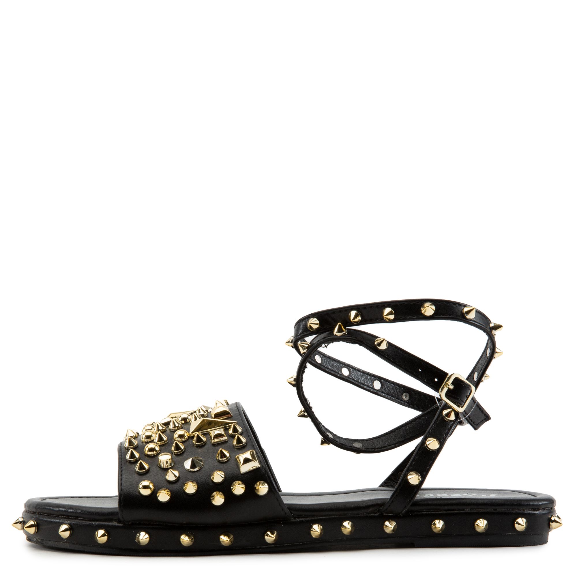 SHIEKH Movi-01 Studded Flat Sandals MOVI-01-BLK - Shiekh