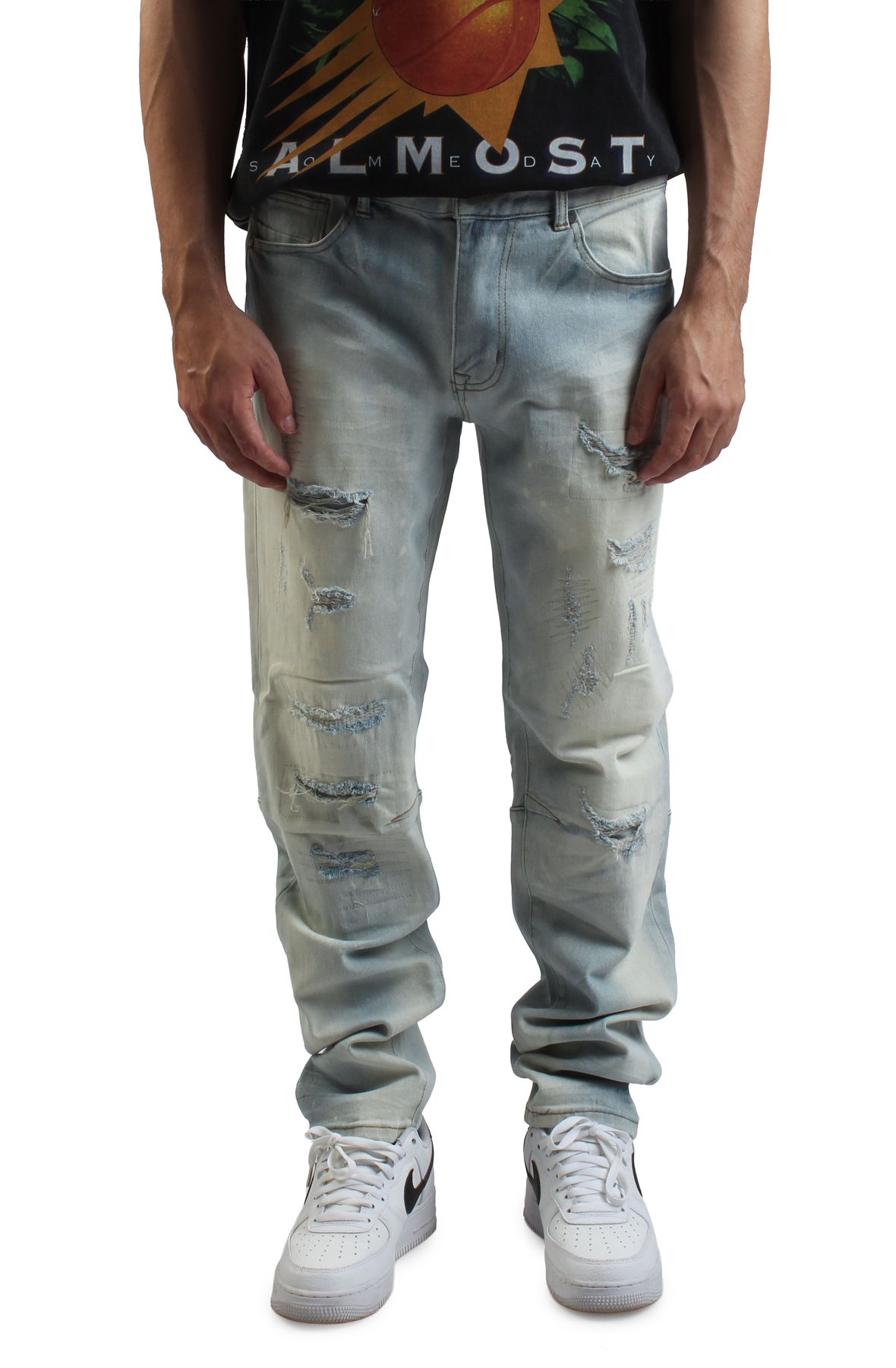 SMOKE RISE Taurus Shred Jeans JP25211SK-TAUBL - Shiekh
