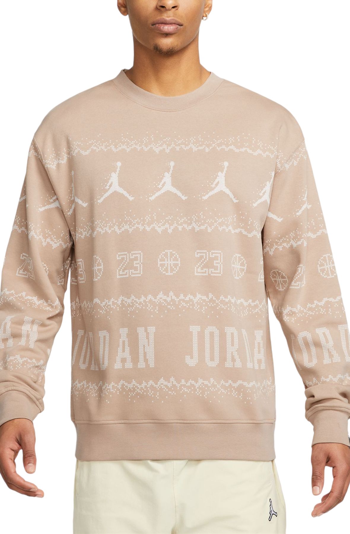 JORDAN Essentials Holiday Fleece Crewneck Sweatshirt FD7463 200 - Shiekh