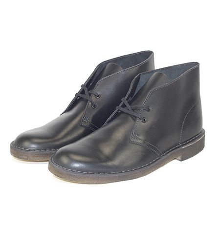 clarks desert boot black leather