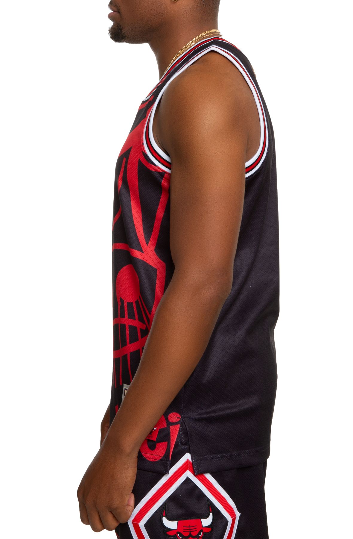 CHICAGO BULLS MESH CROPPED JERSEY MSTKEL18124-CBUWHIT