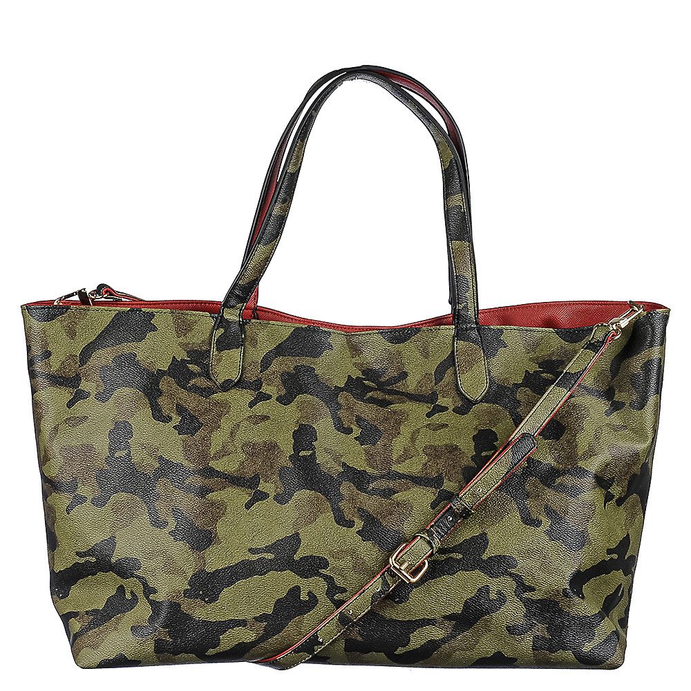 INSTYLE CO. Reversible Camo Handbag 23190/RED - Shiekh