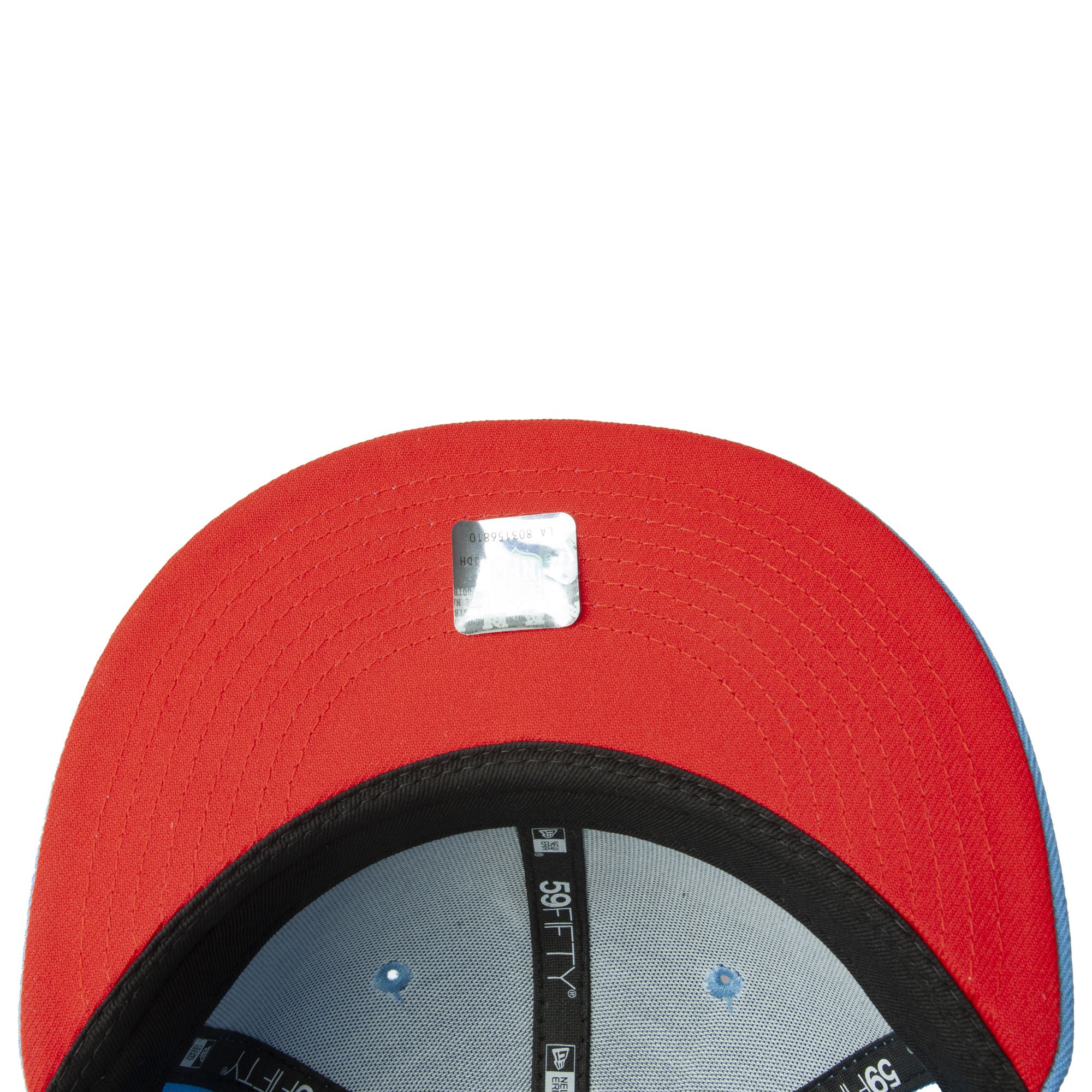 Houston Oilers New Era Flipside 2Tone 59FIFTY Fitted Hat - Light Blue/Red