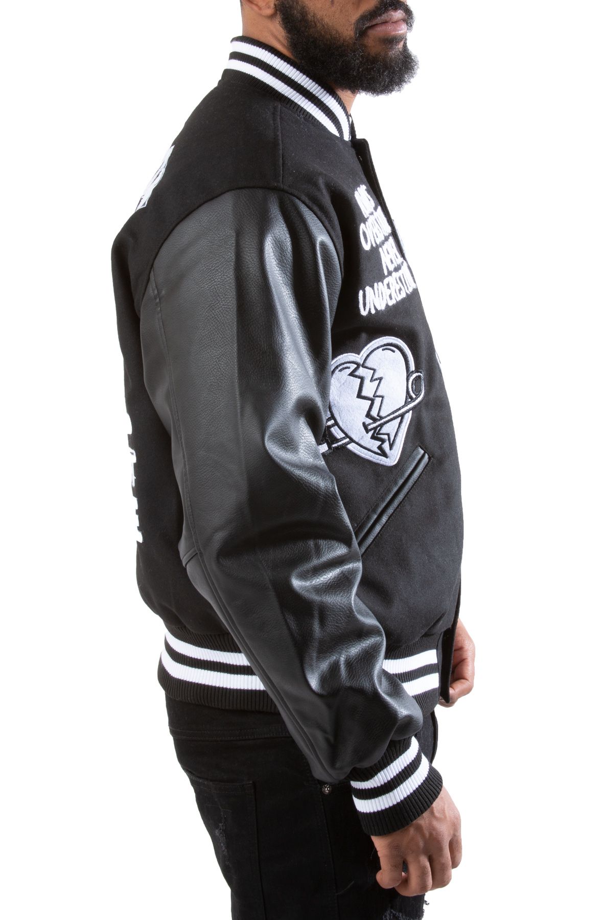 FIRST ROW Bulldog Varsity Jacket FRJ0001-BLK - Shiekh