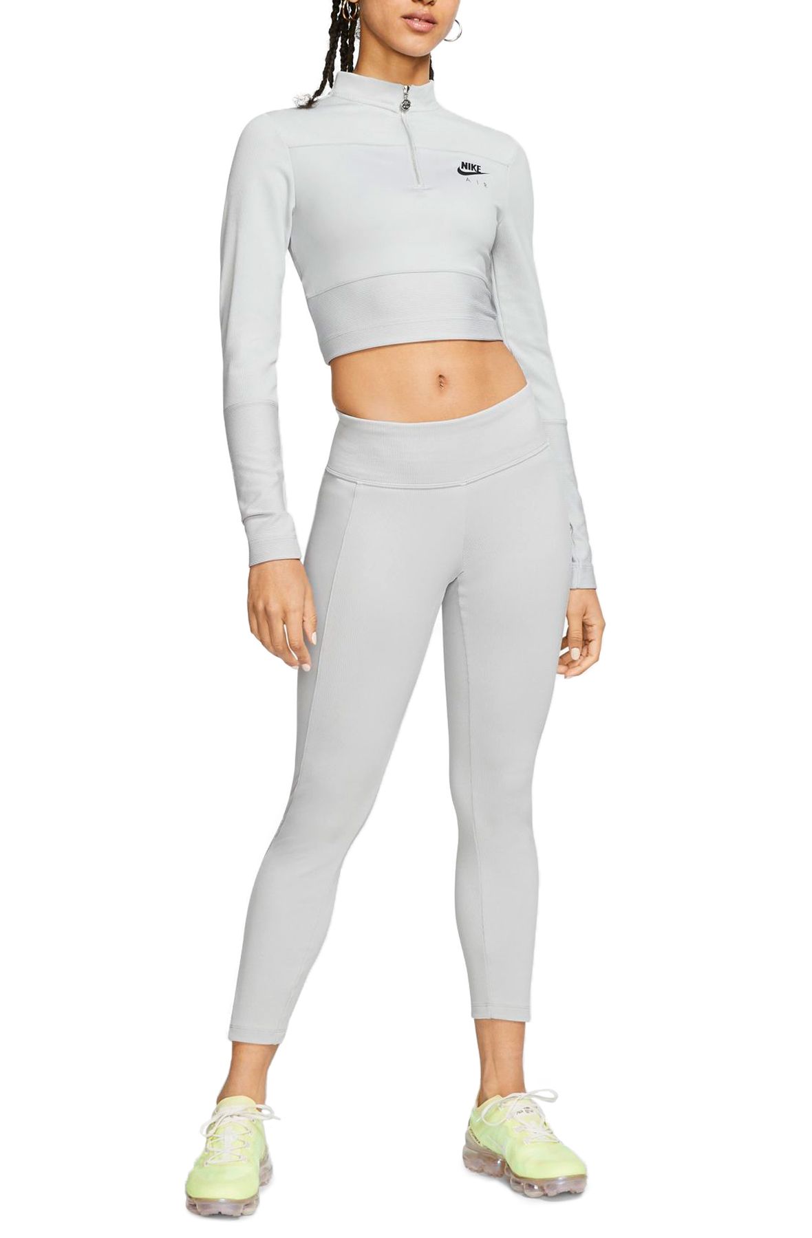 nike air ribbed high neck long sleeve top