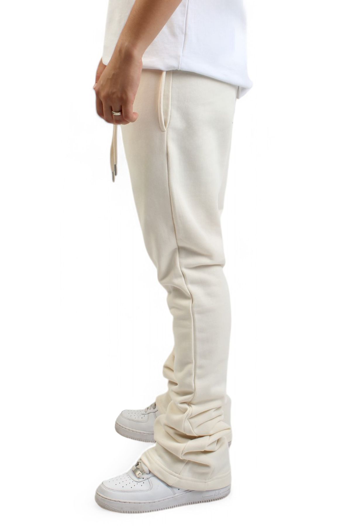 24h限定値下げMEER. RIB HEM SWEAT PANTS / WHT RIB HEM SWEAT PANTS /WHT B323 - MEER.