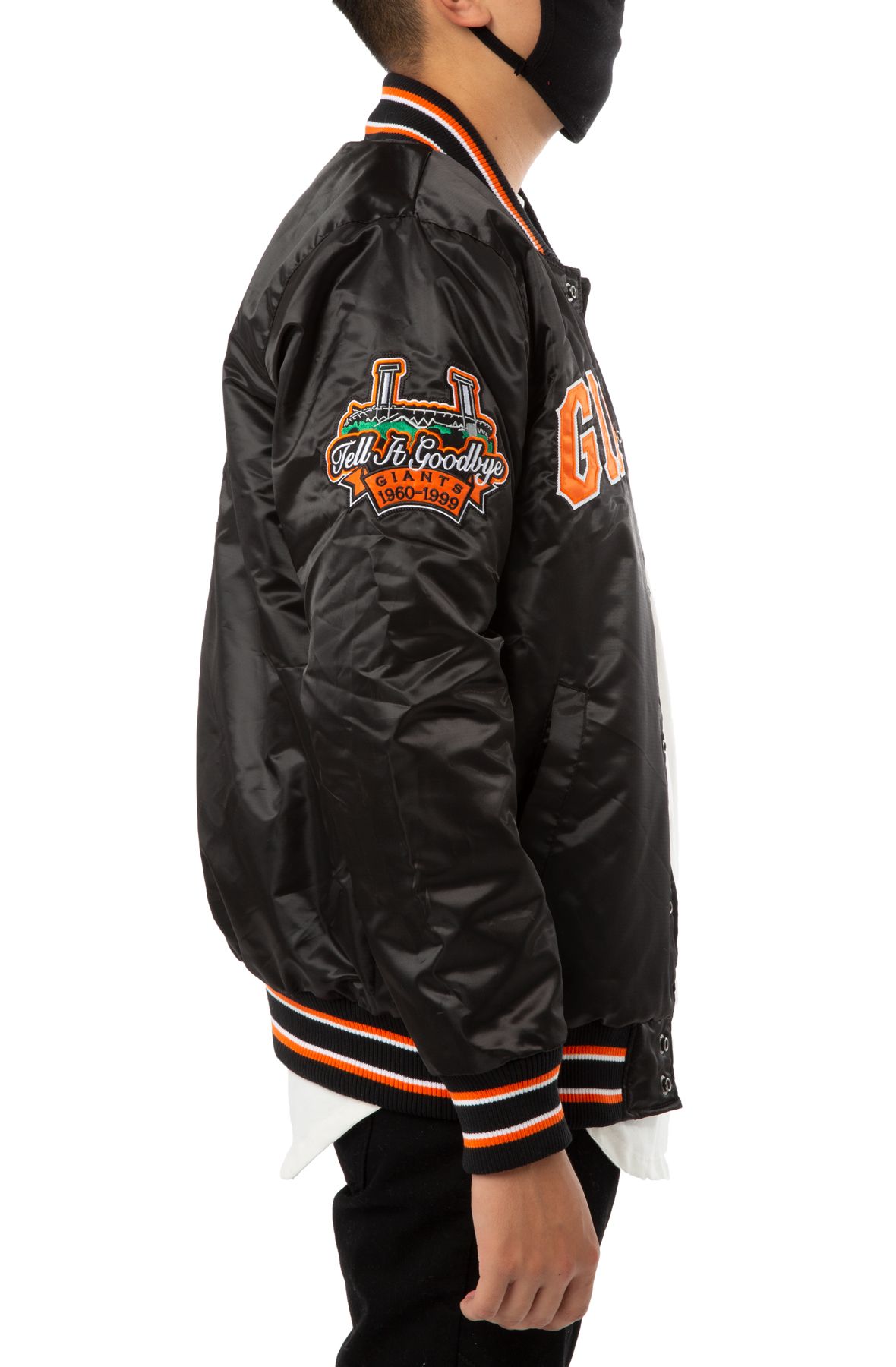 Men's Starter Black San Francisco Giants Yardline V-Neck Pullover Windbreaker Size: 4XL