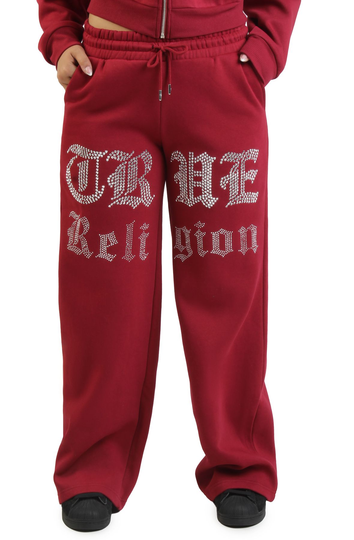 TRUE RELIGION Crystal Script Wide Leg Sweatpant 209710-6916 - Shiekh