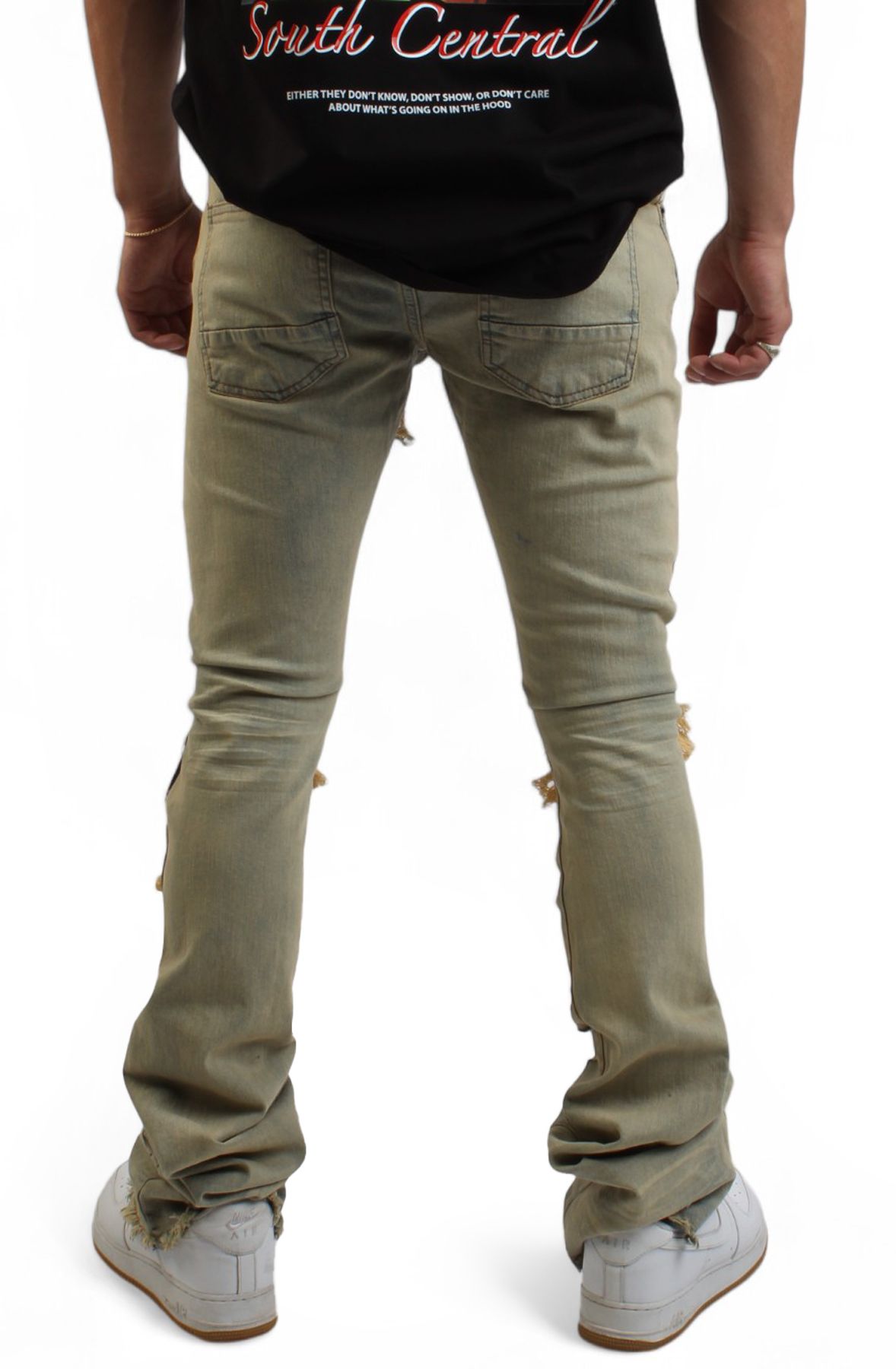 FBRK Goldenrod Fray Stacked Jean CR099-GOLD - Shiekh