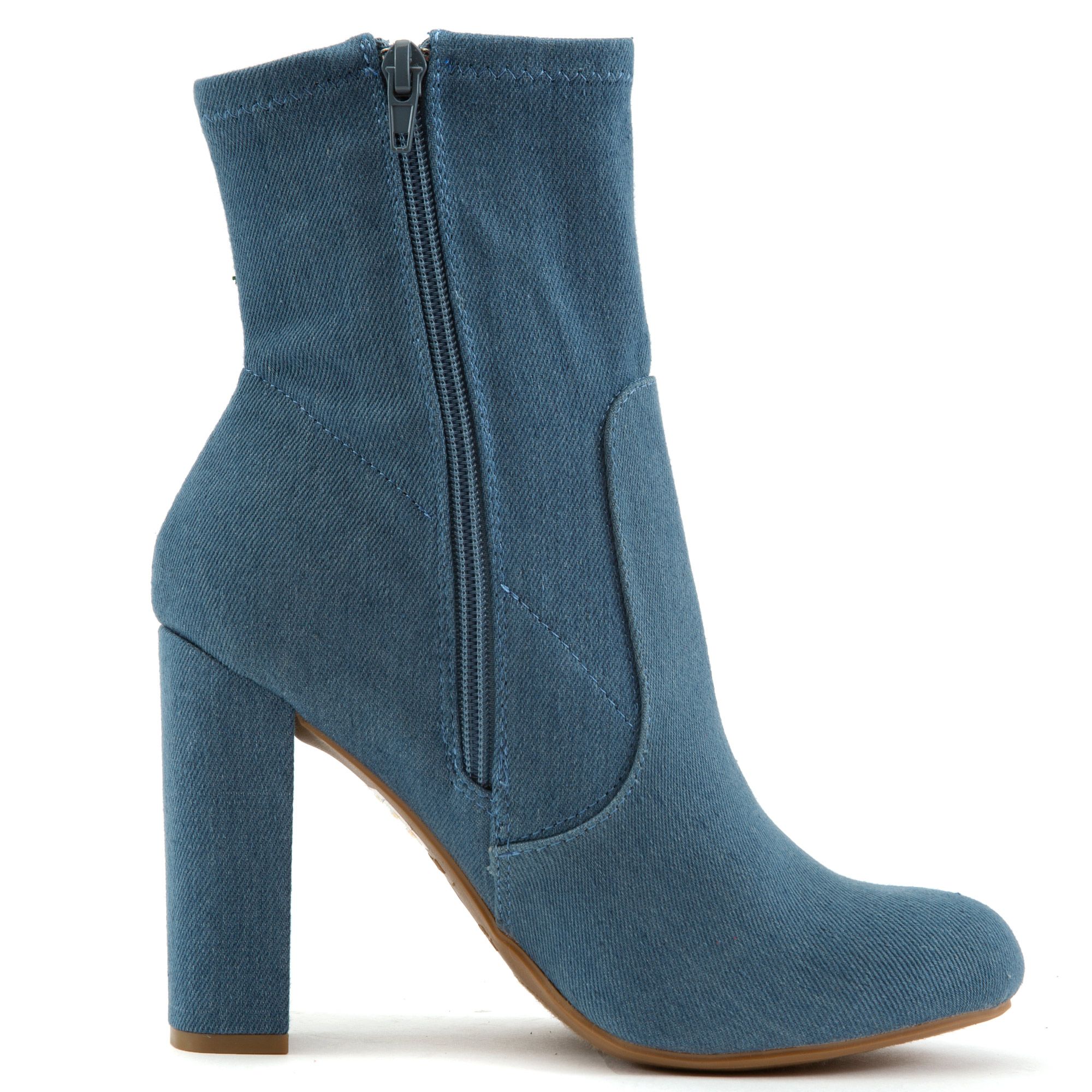 BAMBOO Living-21S Ankle Denim Booties JPM LIVING-21S/BLUDNM - Shiekh