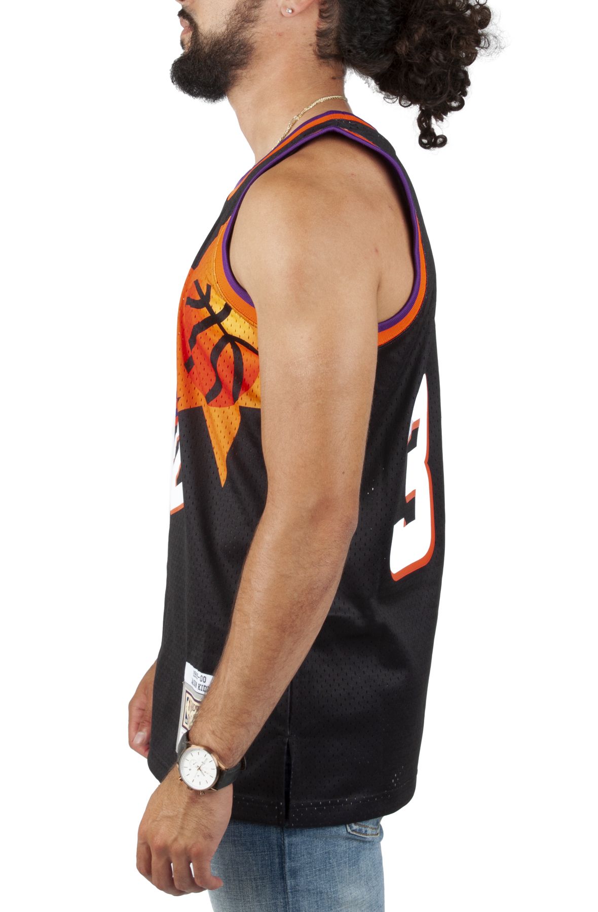 Men's Phoenix Suns Jason Kidd Mitchell & Ness Cream Chainstitch Swingman  Jersey