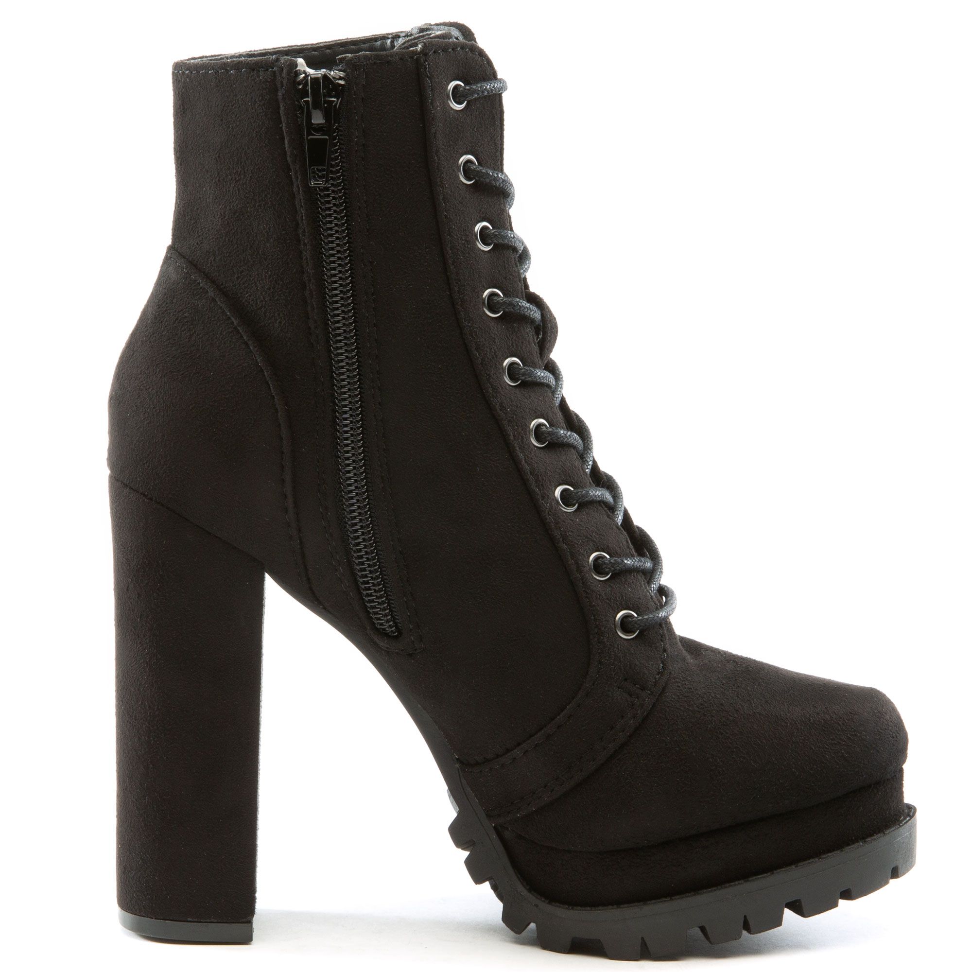 WILD DIVA Vivian-01 Ankle Heel Bootie VIVIAN-01-BKVS - Shiekh