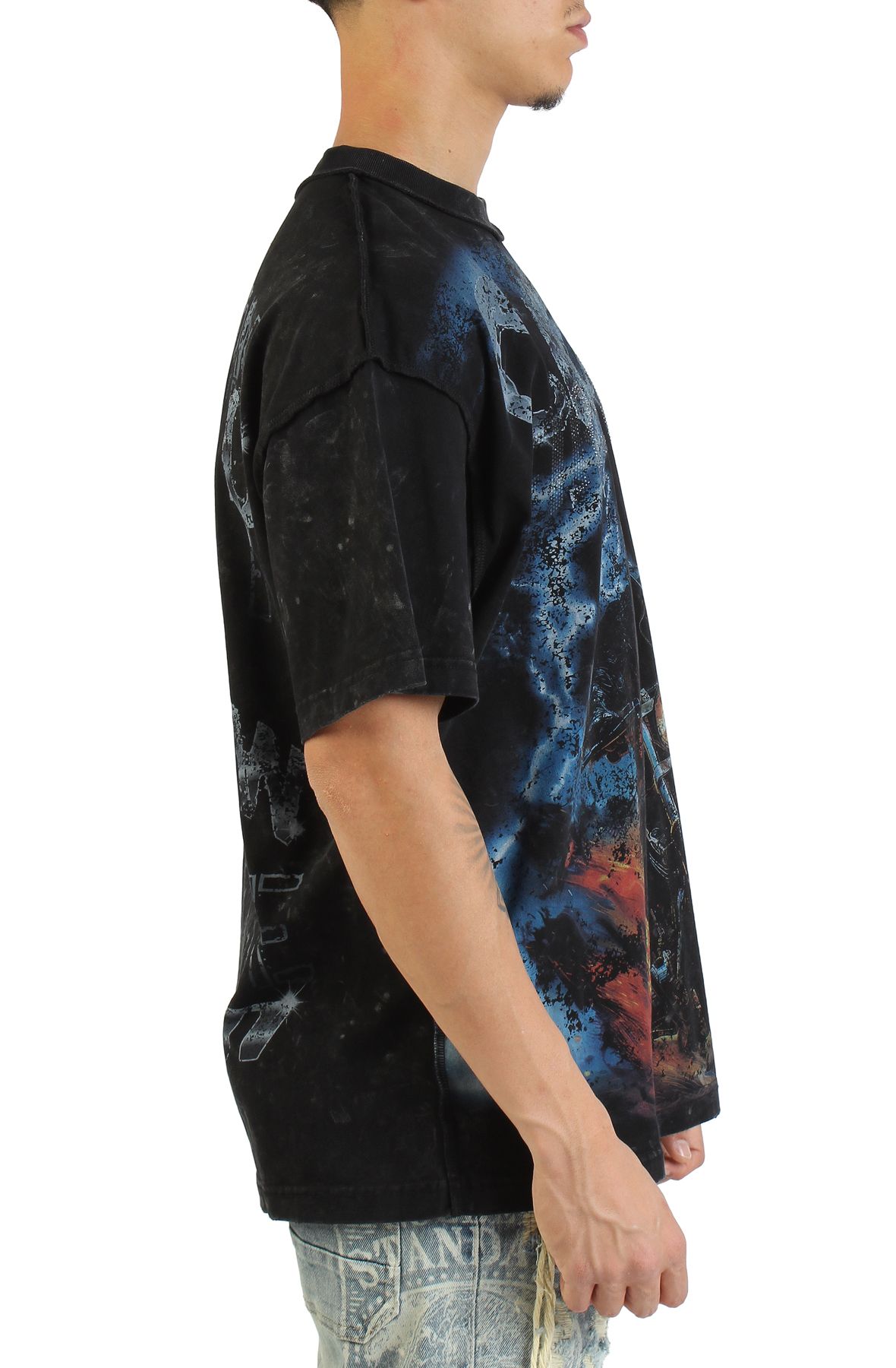 FIRST ROW Caution Not So Quit Ghost Rider T-Shirt FRT2214-BLK - Shiekh