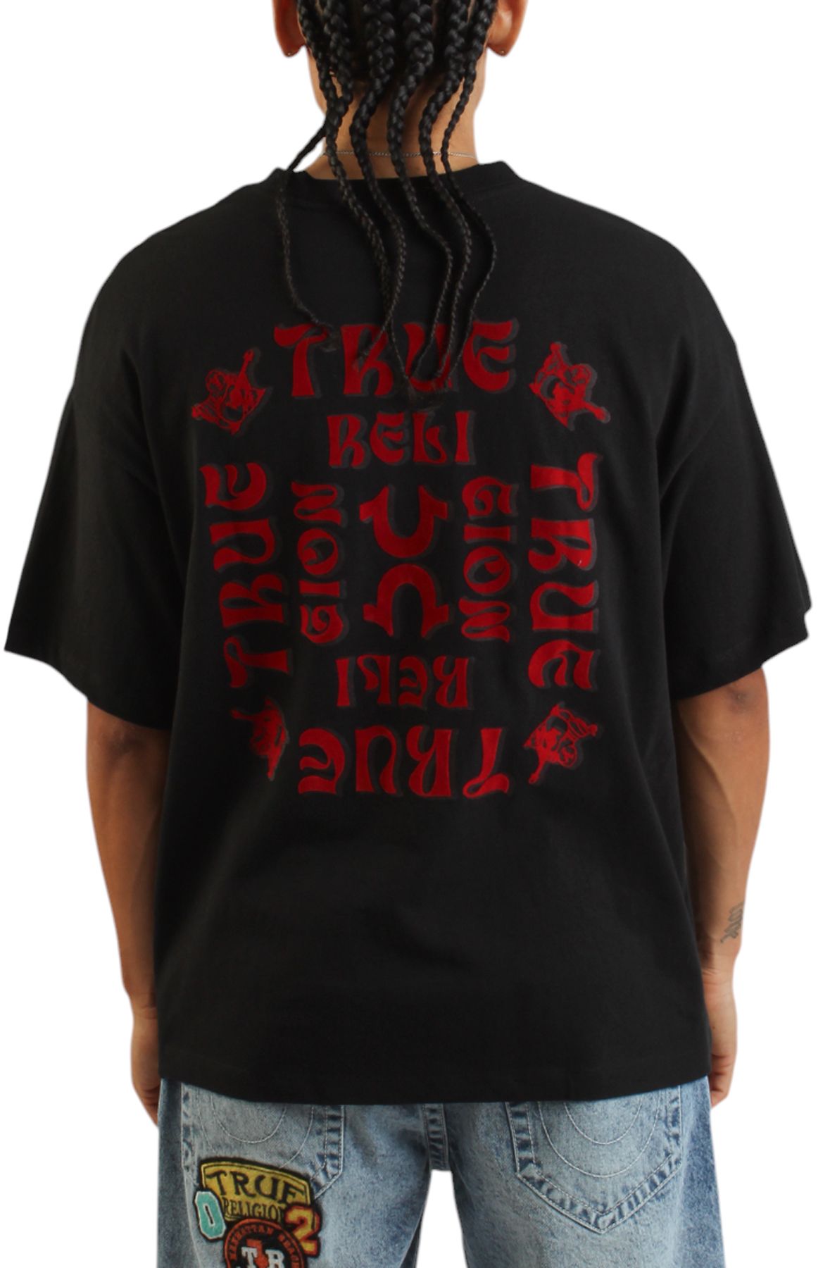TRUE RELIGION Flocked Logo Oversized T-Shirt 109297-1001