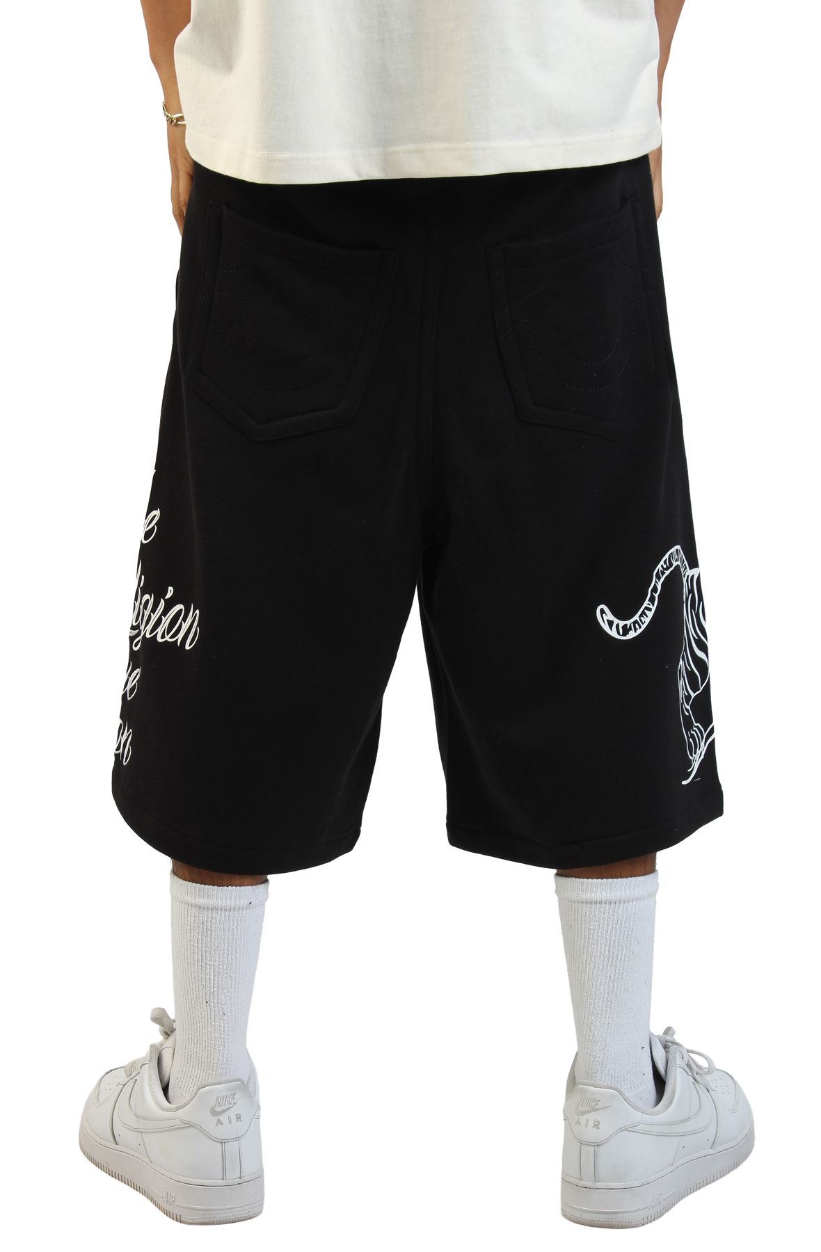 TRUE RELIGION Script Fleece Short 110337-1001 - Shiekh