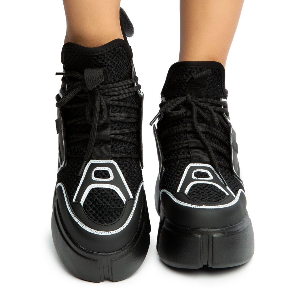 ANTHONY WANG Cranberry-01 Platform Sneakers CRANBERRY-01-BLACK