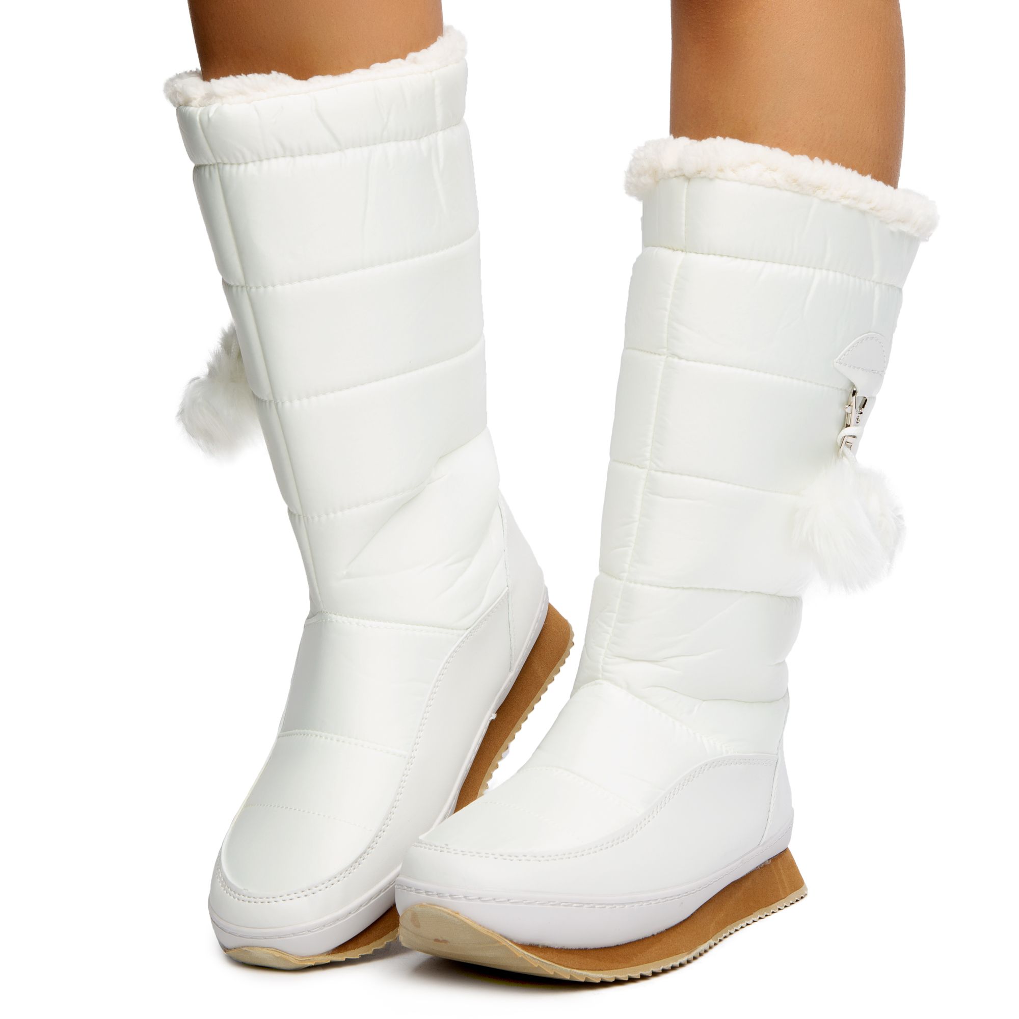 White Tiger Pattern Print Comfy Winter Boots