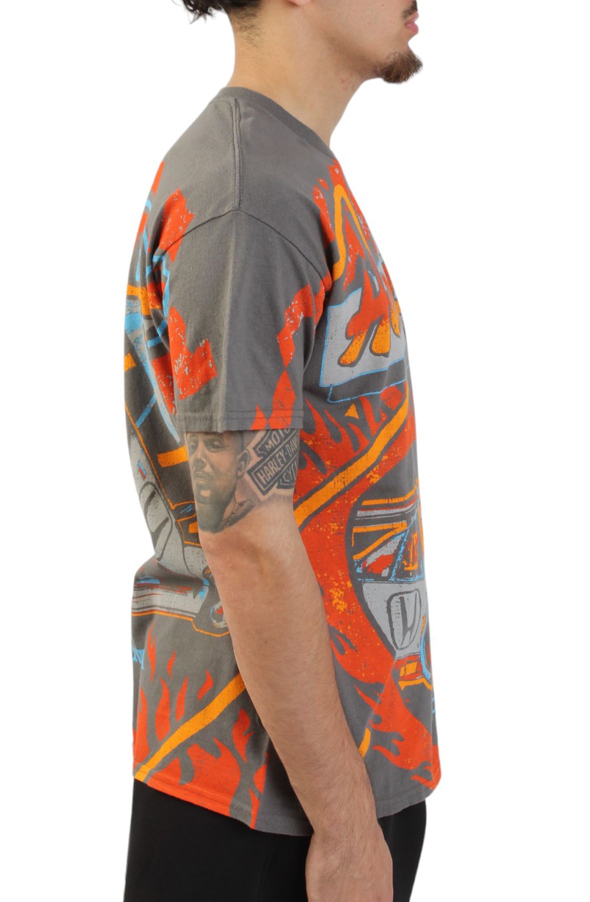 HONDA RACING Flaming CRX Jumbo Print T-Shirt HM075-SSCHAR - Shiekh