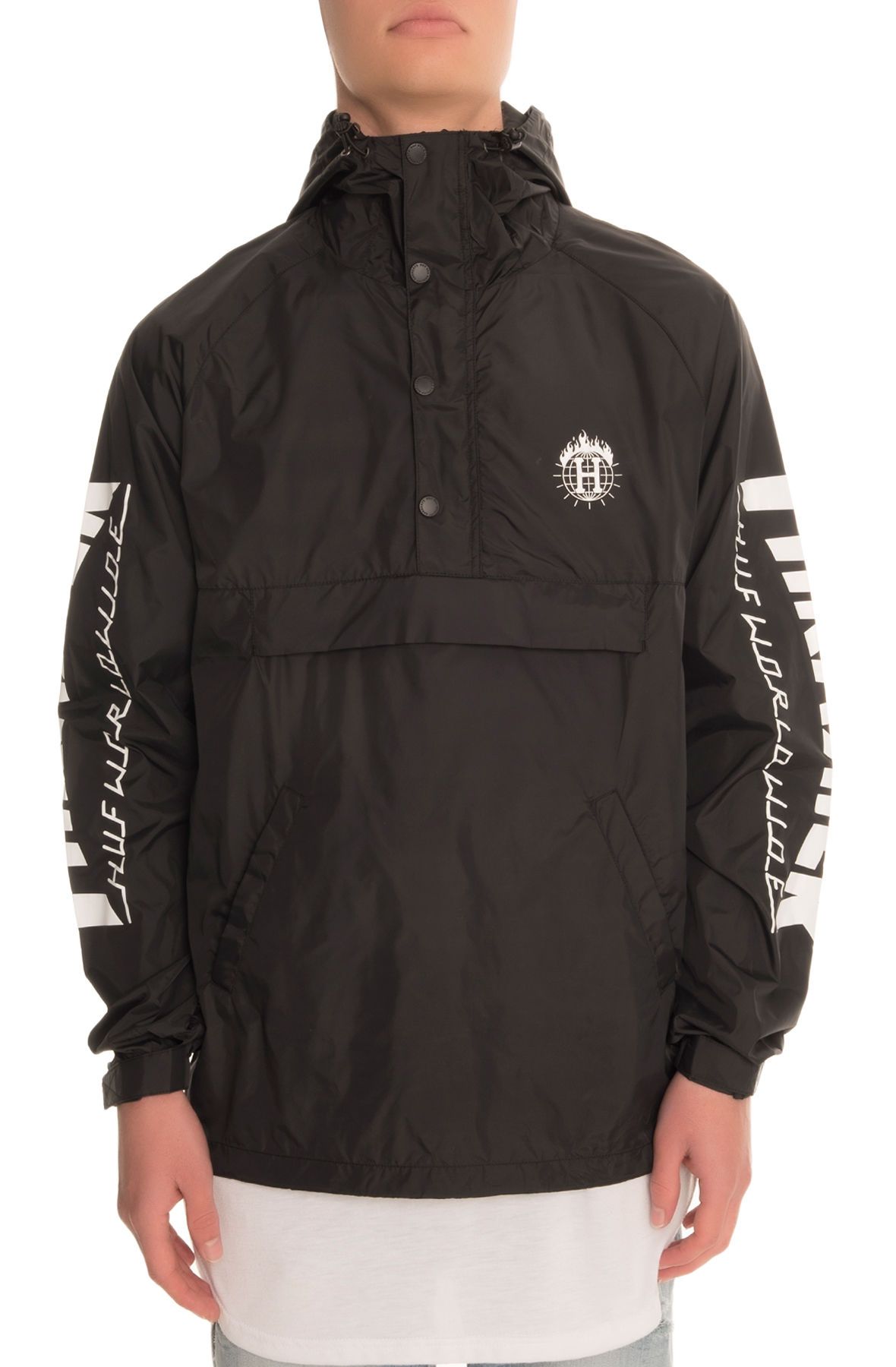 HUF The Thrasher TDS Packable Anorak in JK65M02-BLK - Shiekh
