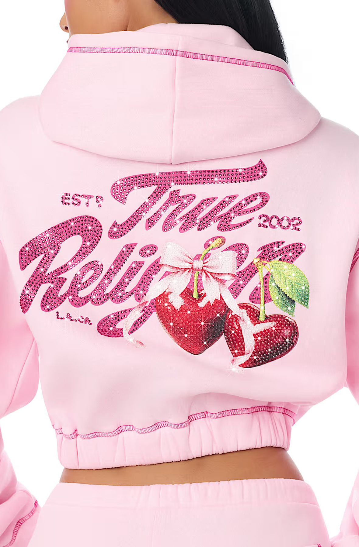 TRUE RELIGION crystal cherry girlfriend zip hoodie 211294C - Shiekh
