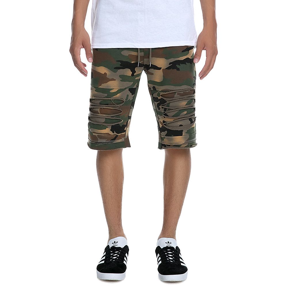 SMOKE RISE Men's Bleached Fleece Short JS7163CA Shiekh