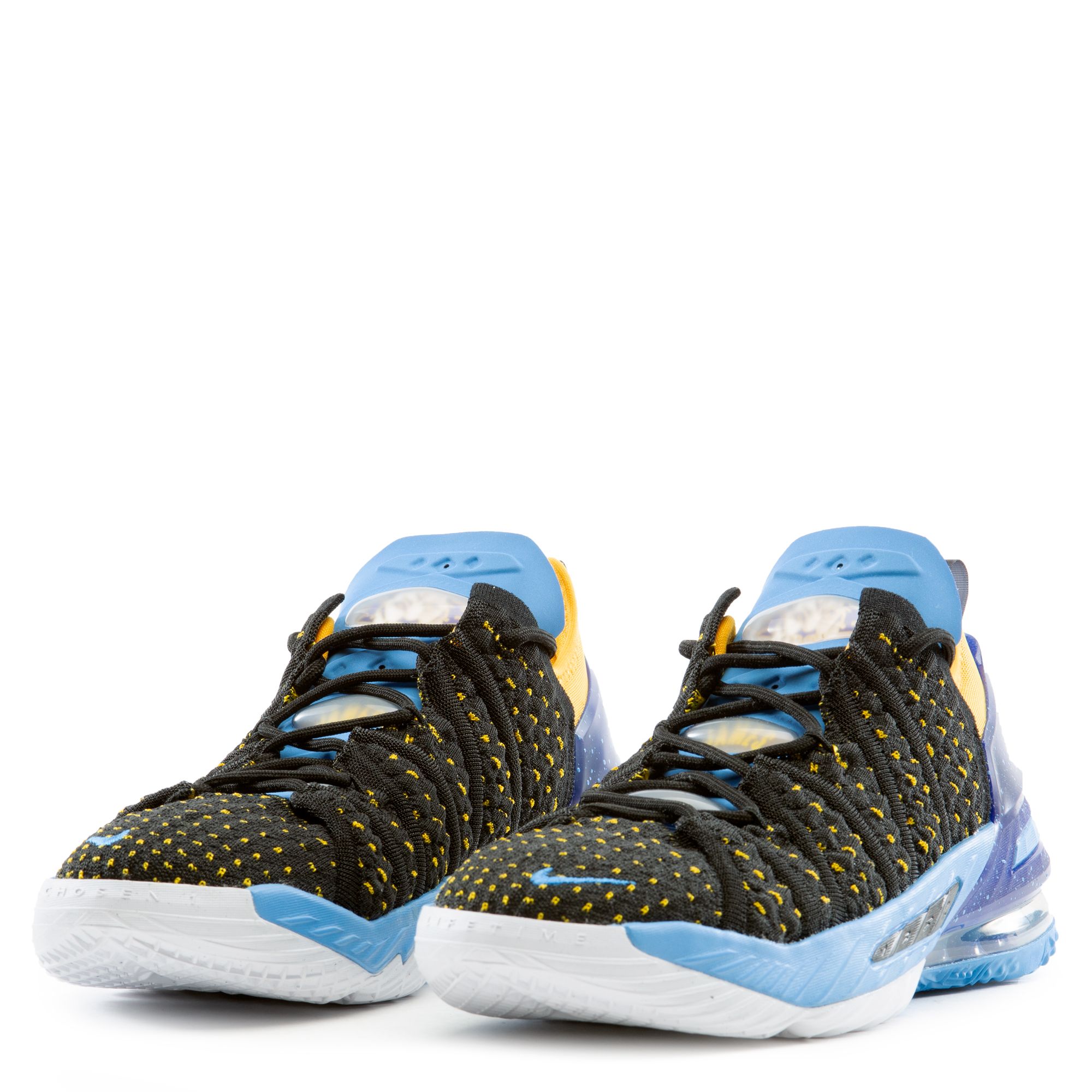 Nike Lebron XVIII (GS) Minneapolis Lakers Big Kids' Shoes  Black-Gold-Coast cw2760-006