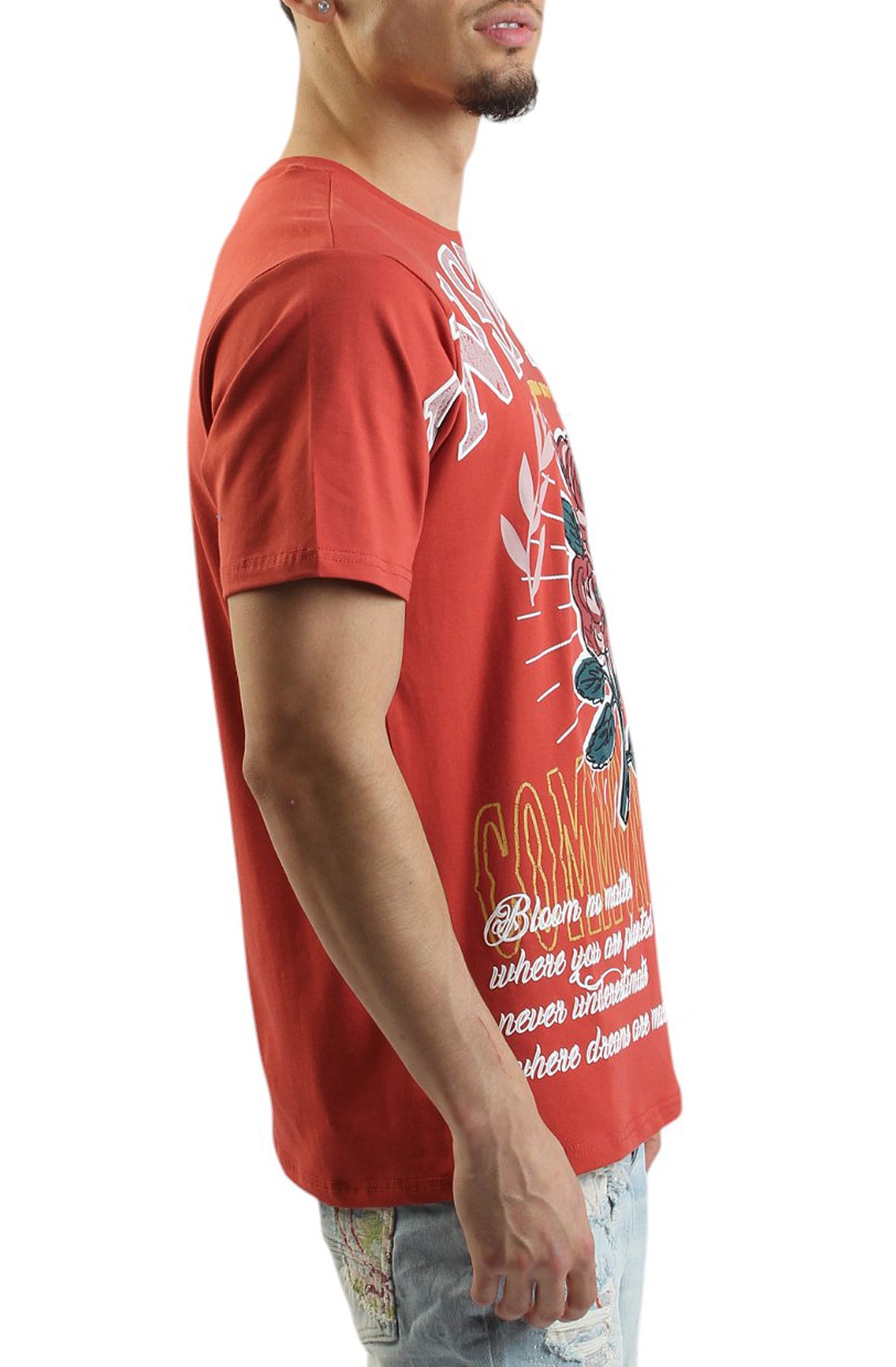 SMOKE RISE Roses Tandoori T-Shirt KT25176 - Shiekh