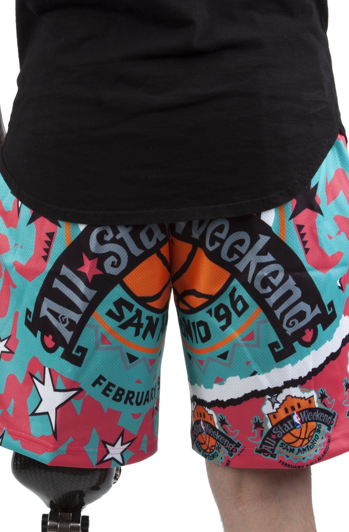 NBA Mitchell & Ness 1996 All-Star Game Hardwood Classics Big & Tall  Jumbotron 2.0 Shorts - Teal/Pink