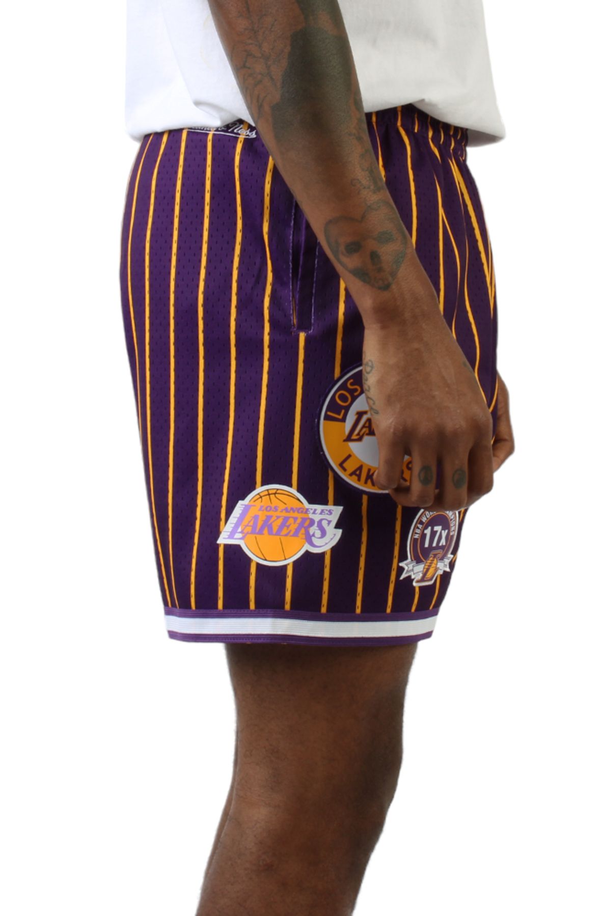 Mitchell & Ness NBA Los Angeles Lakers French Terry Short Sleeve Hoodie