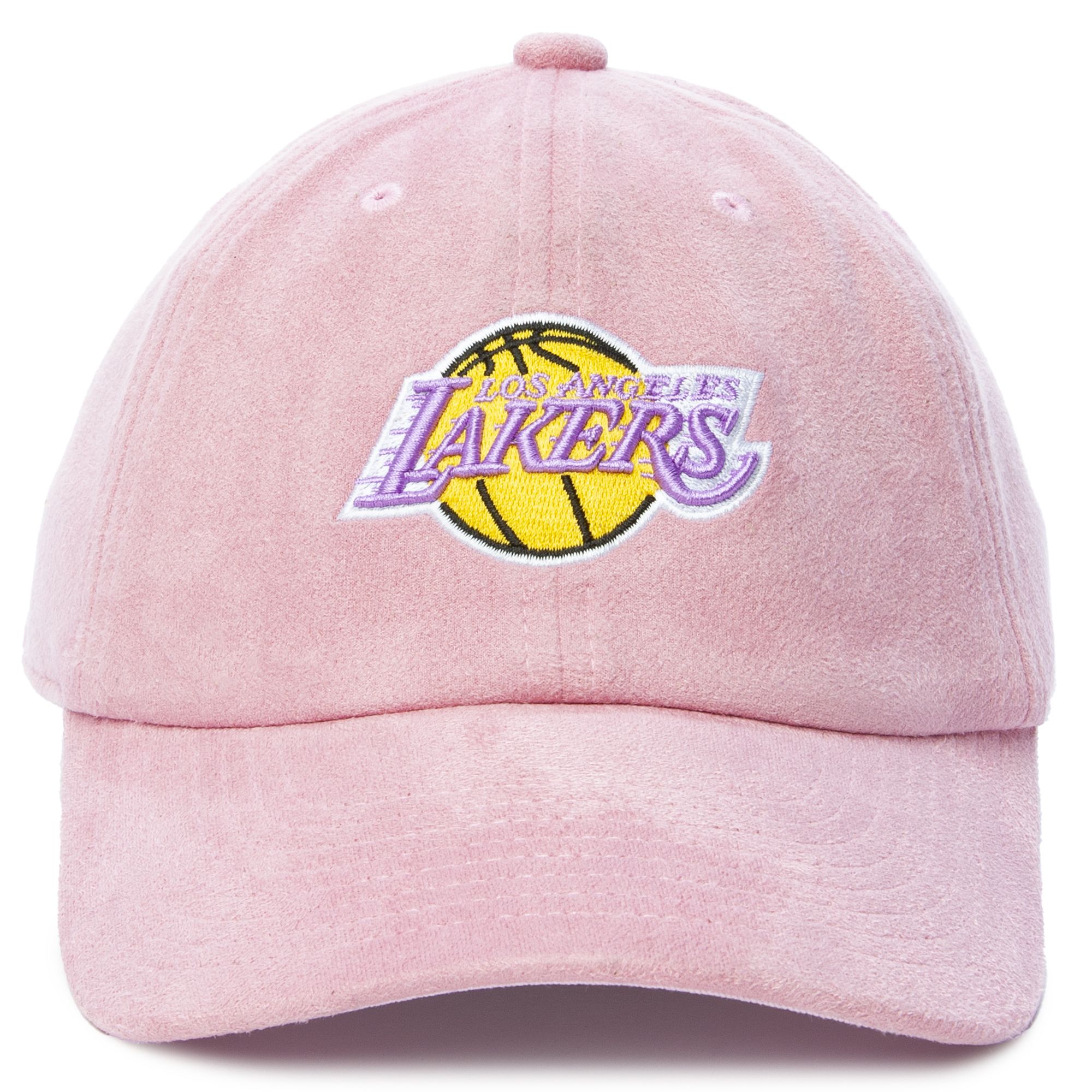 Mitchell & Ness Suede Dad Cap (los angeles lakers pink)