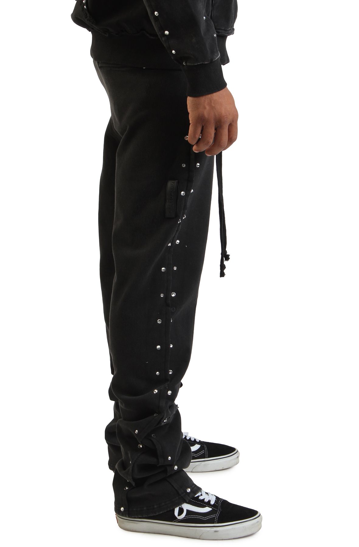 HUDSON Dazzle Stud Fleece Flare Joggers 606-BLK - Shiekh