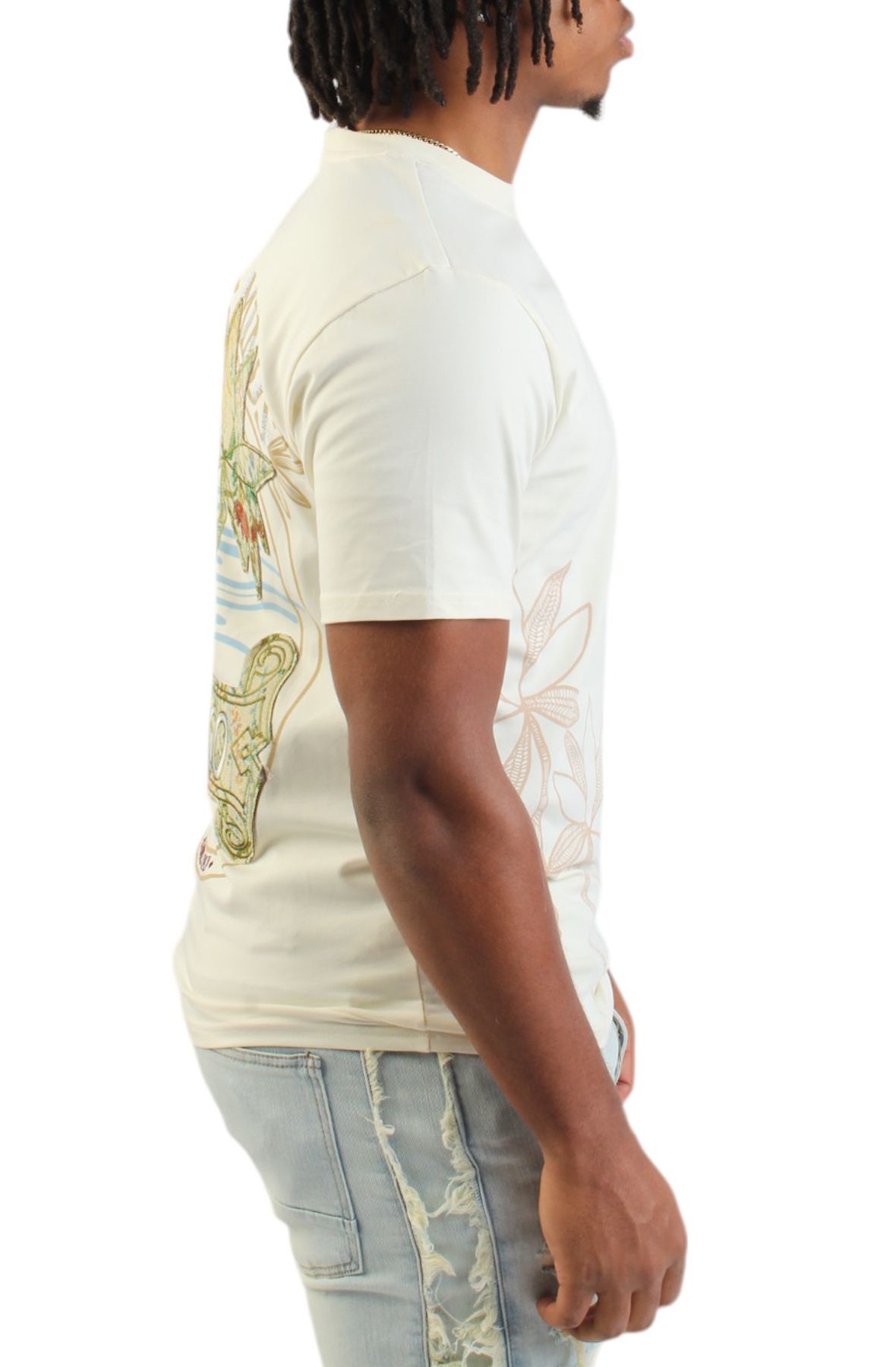 SMOKE RISE Monaco Tapestry T-Shirt KT25169SK-ECRU - Shiekh