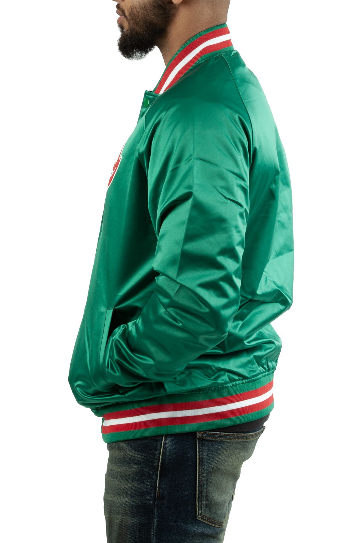 Mitchell & Ness Milwaukee Bucks Lightweight Satin Jacket green