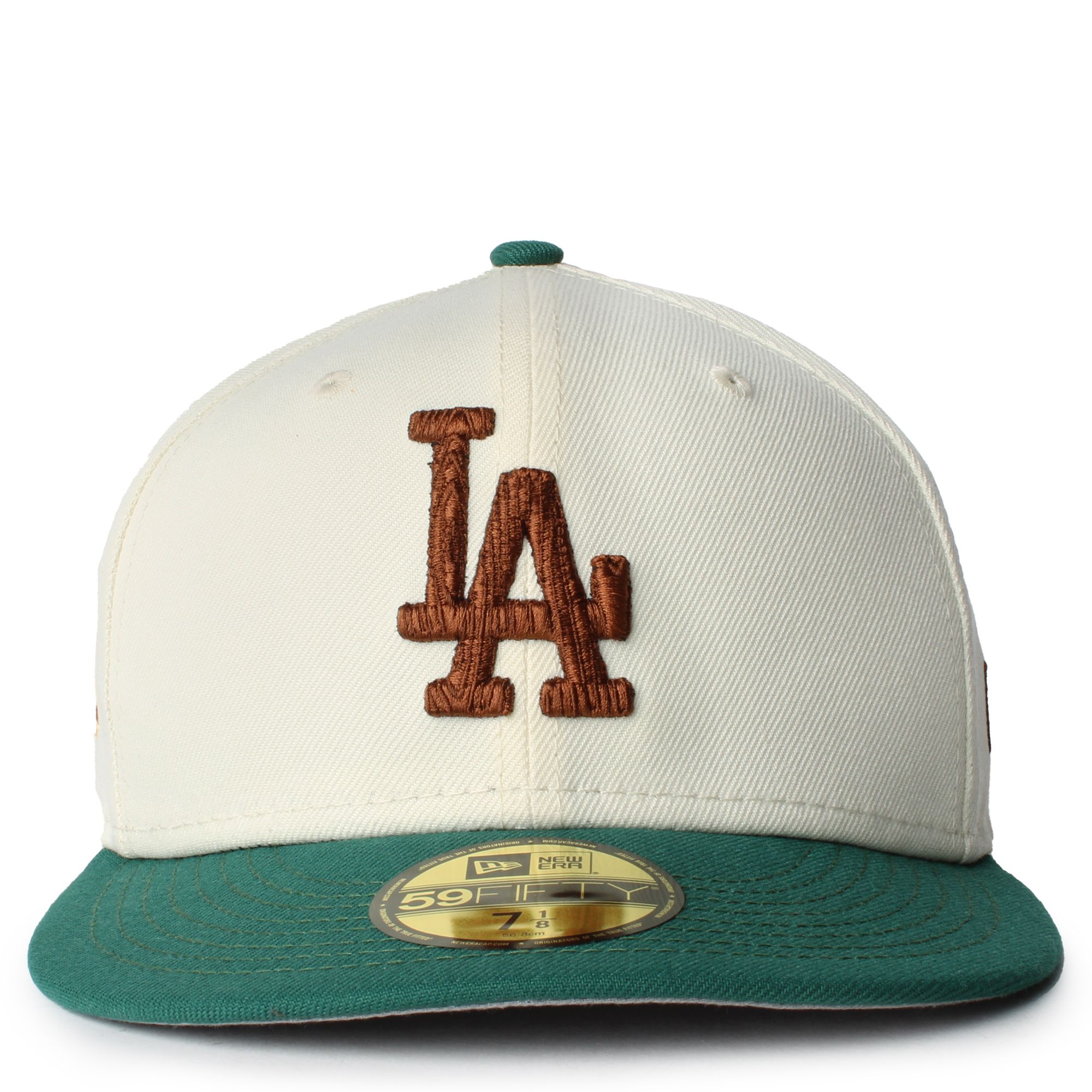 New Era 59FIFTY Los Angeles Dodgers Camp Chrome Fitted Hat White Green