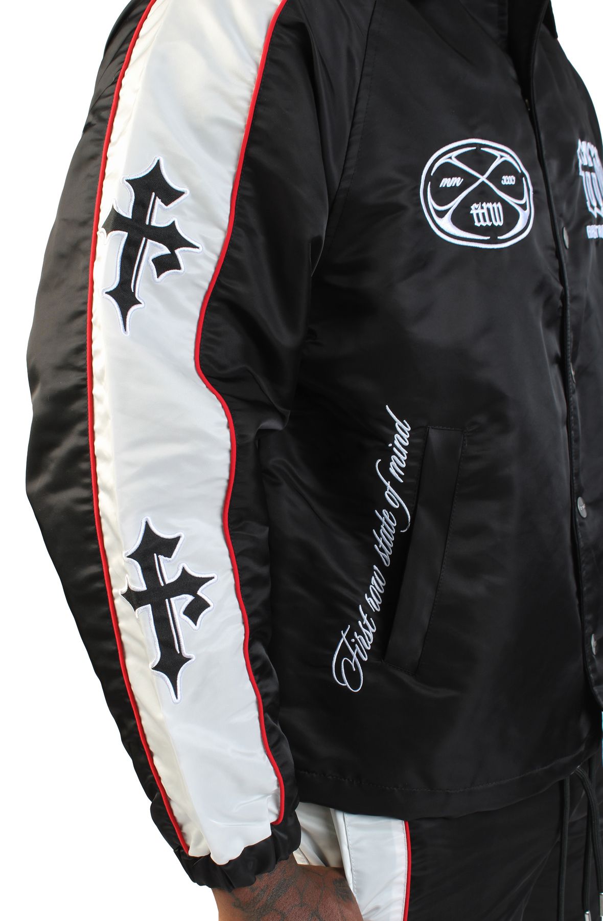 FIRST ROW STATE OF MIND RACER COACH JACKET FRJ4020-BLK - Shiekh