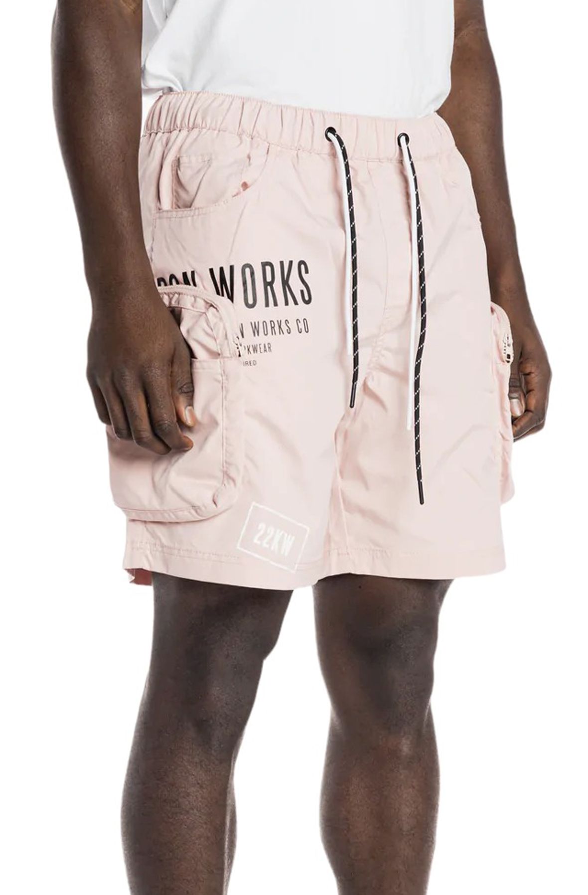 SMOKE RISE Nylon Cargo Shorts WS22282PINK Shiekh